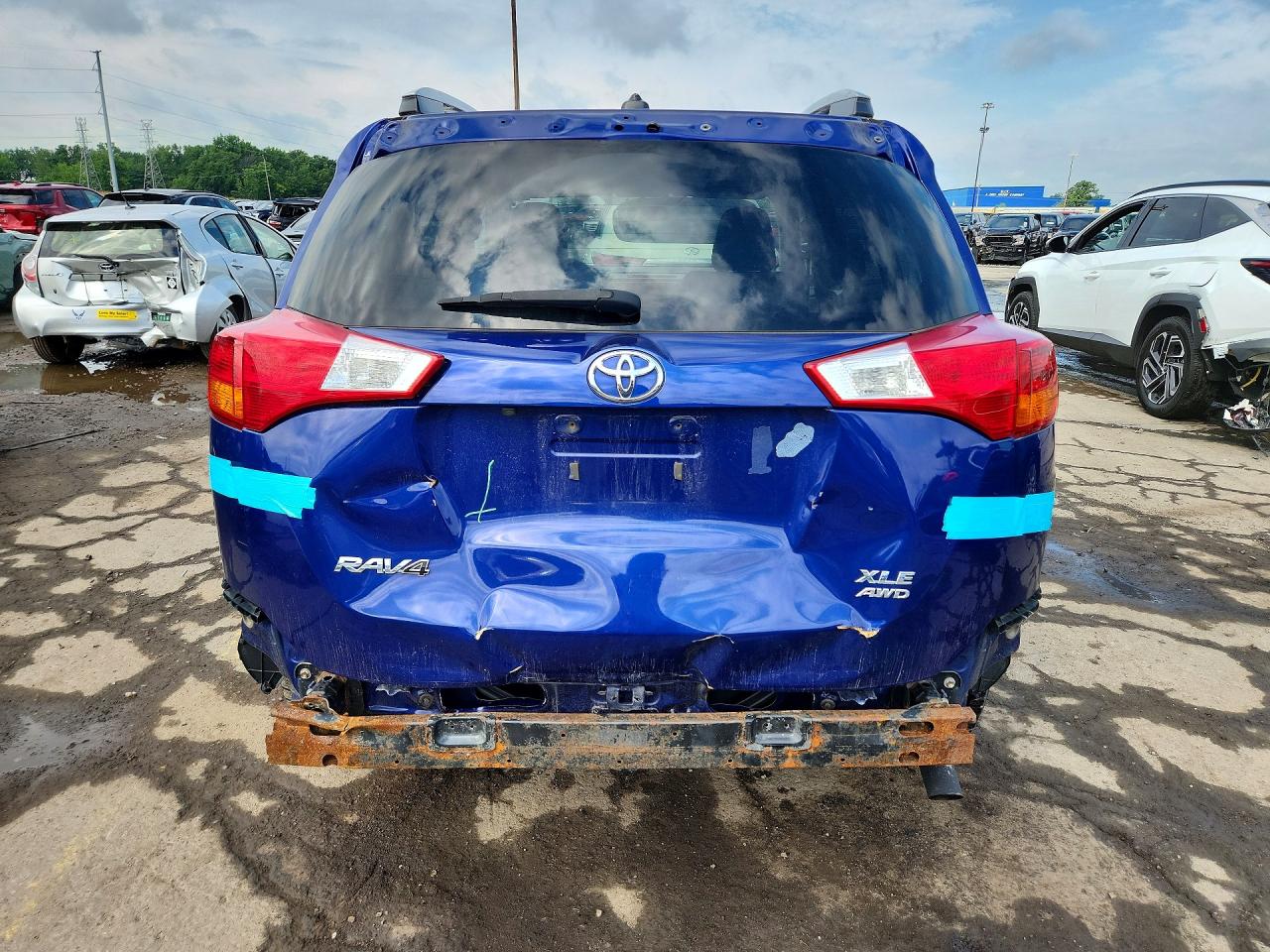 2014 Toyota Rav4 Xle Blue vin: 2T3RFREV2EW129200