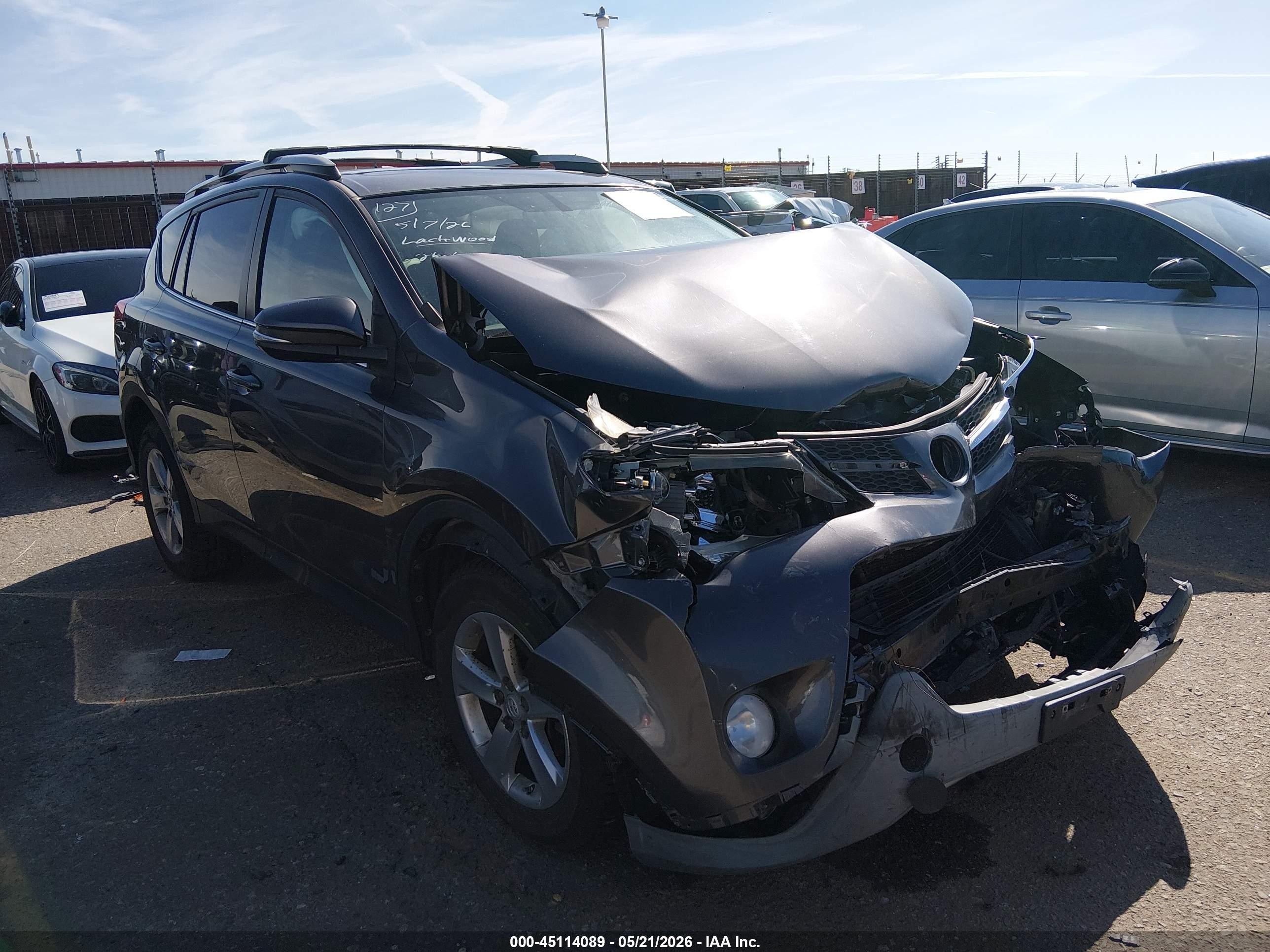 2014 Toyota Rav4 Xle Gray vin: 2T3RFREV2EW129794