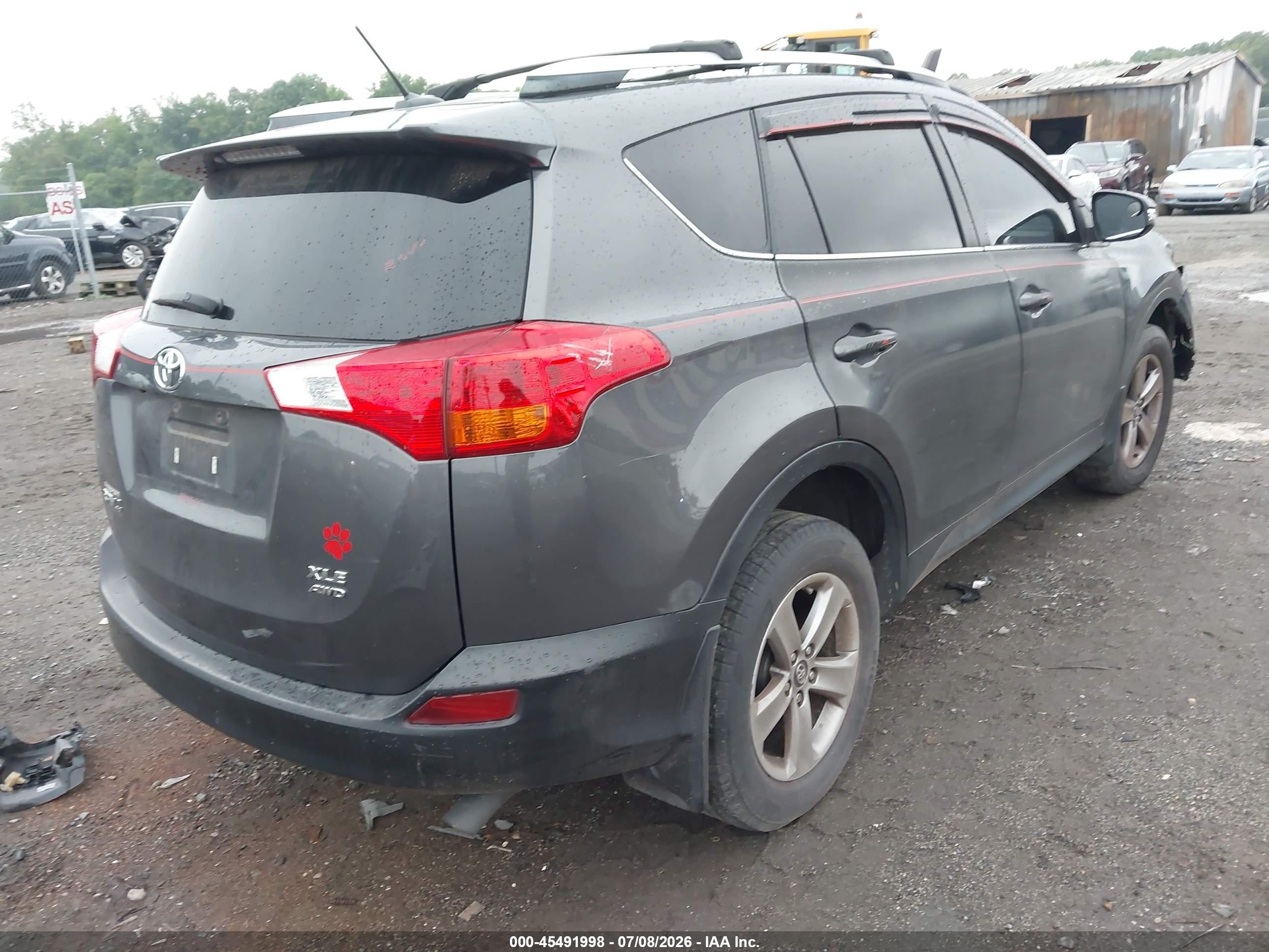 2015 Toyota Rav4 Xle Gray vin: 2T3RFREV3FW334395