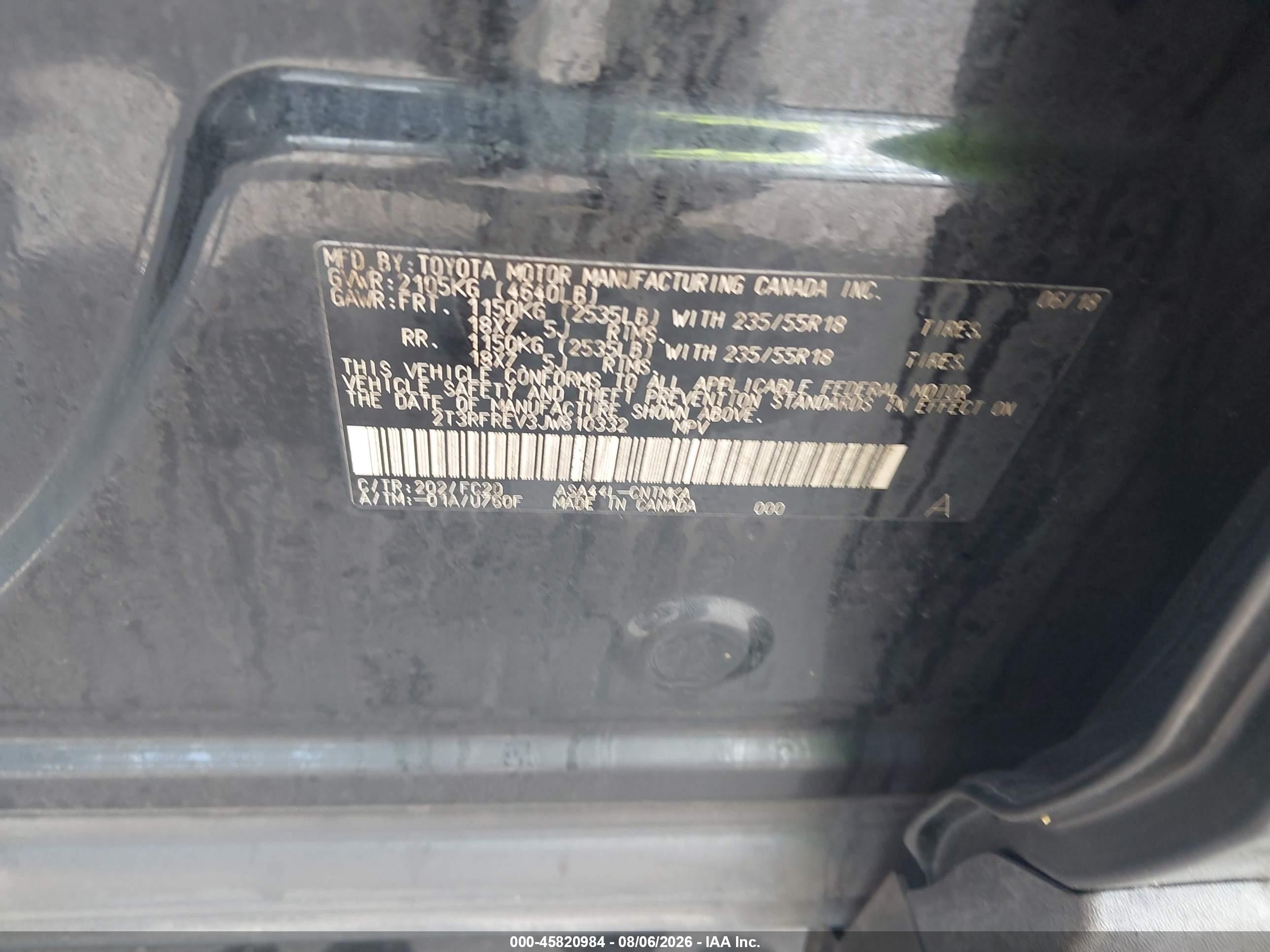 2018 Toyota Rav4 Adventure Black vin: 2T3RFREV3JW810332