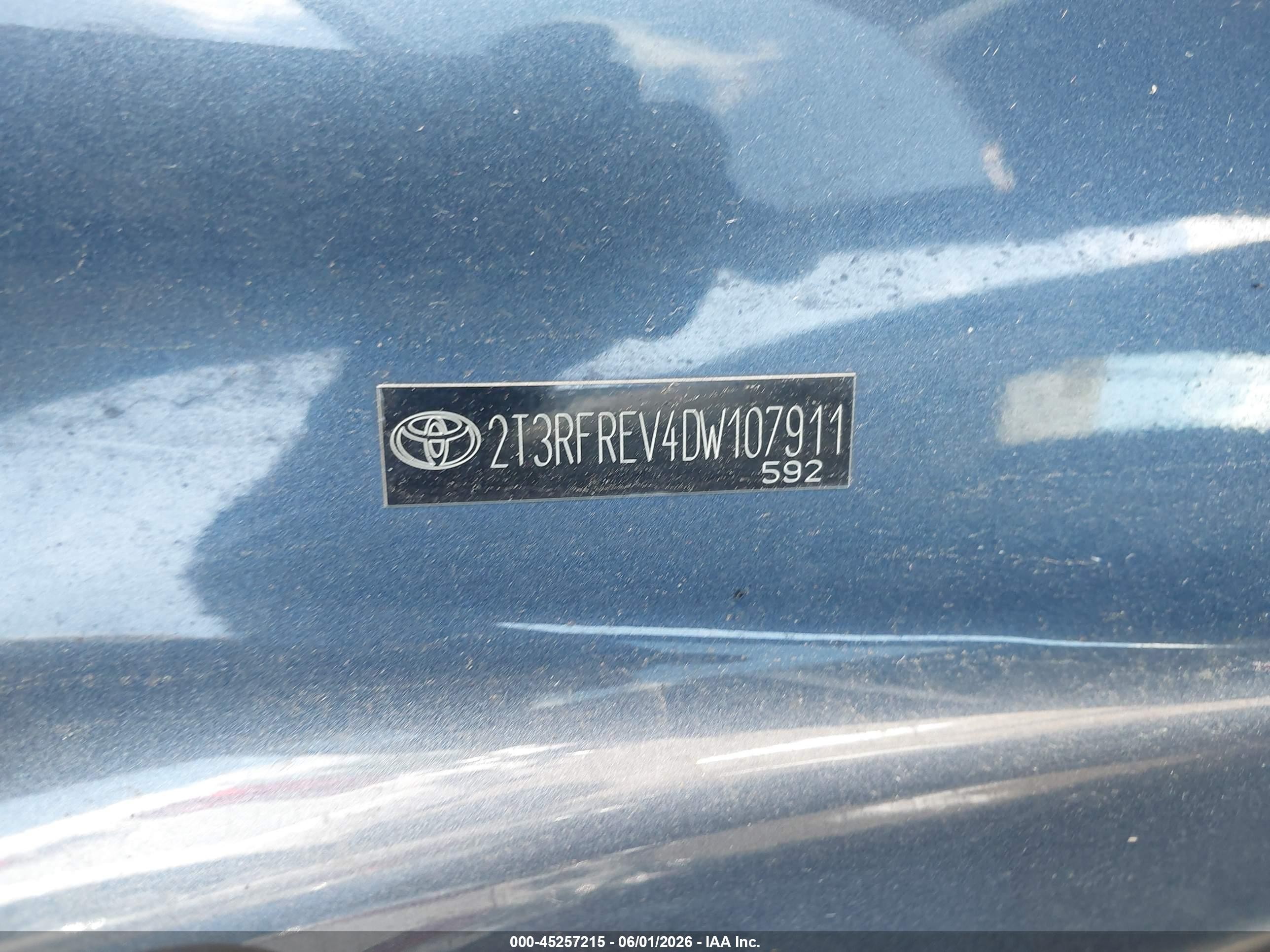 2013 Toyota Rav4 Xle Black vin: 2T3RFREV4DW107911