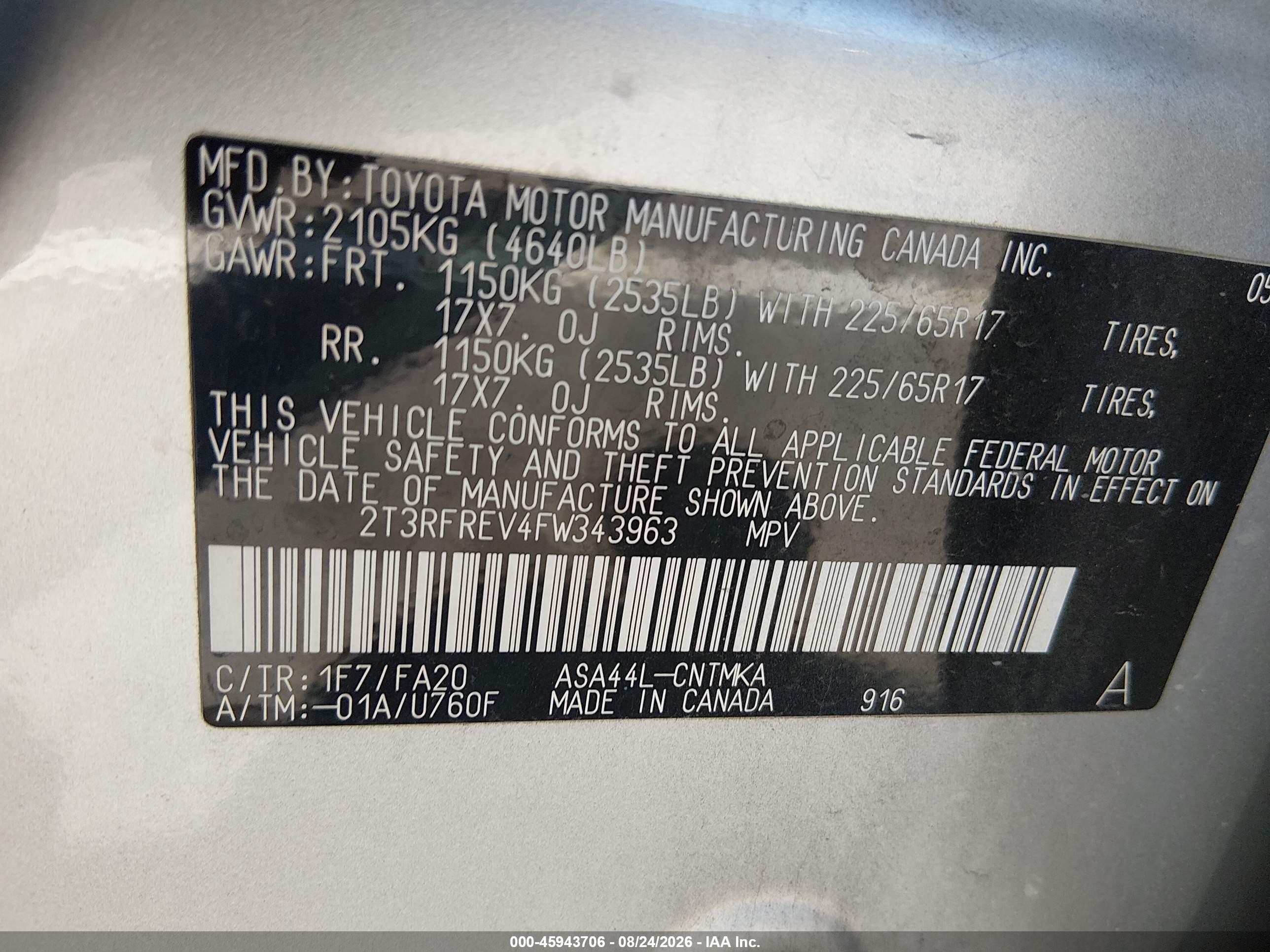 2015 Toyota Rav4 Xle Silver vin: 2T3RFREV4FW343963