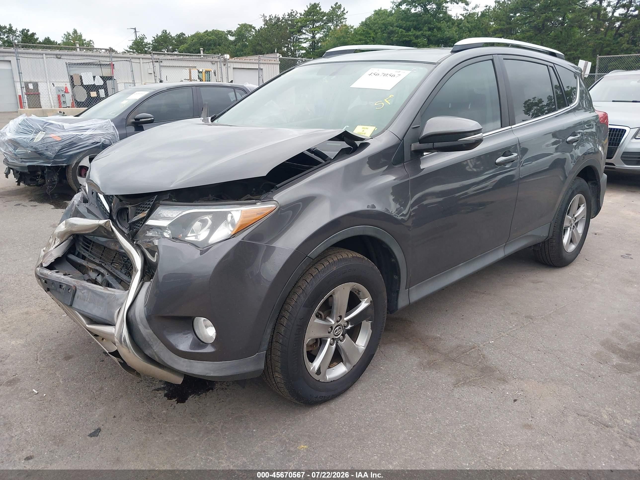 2015 Toyota Rav4 Xle Gray vin: 2T3RFREV4FW394640