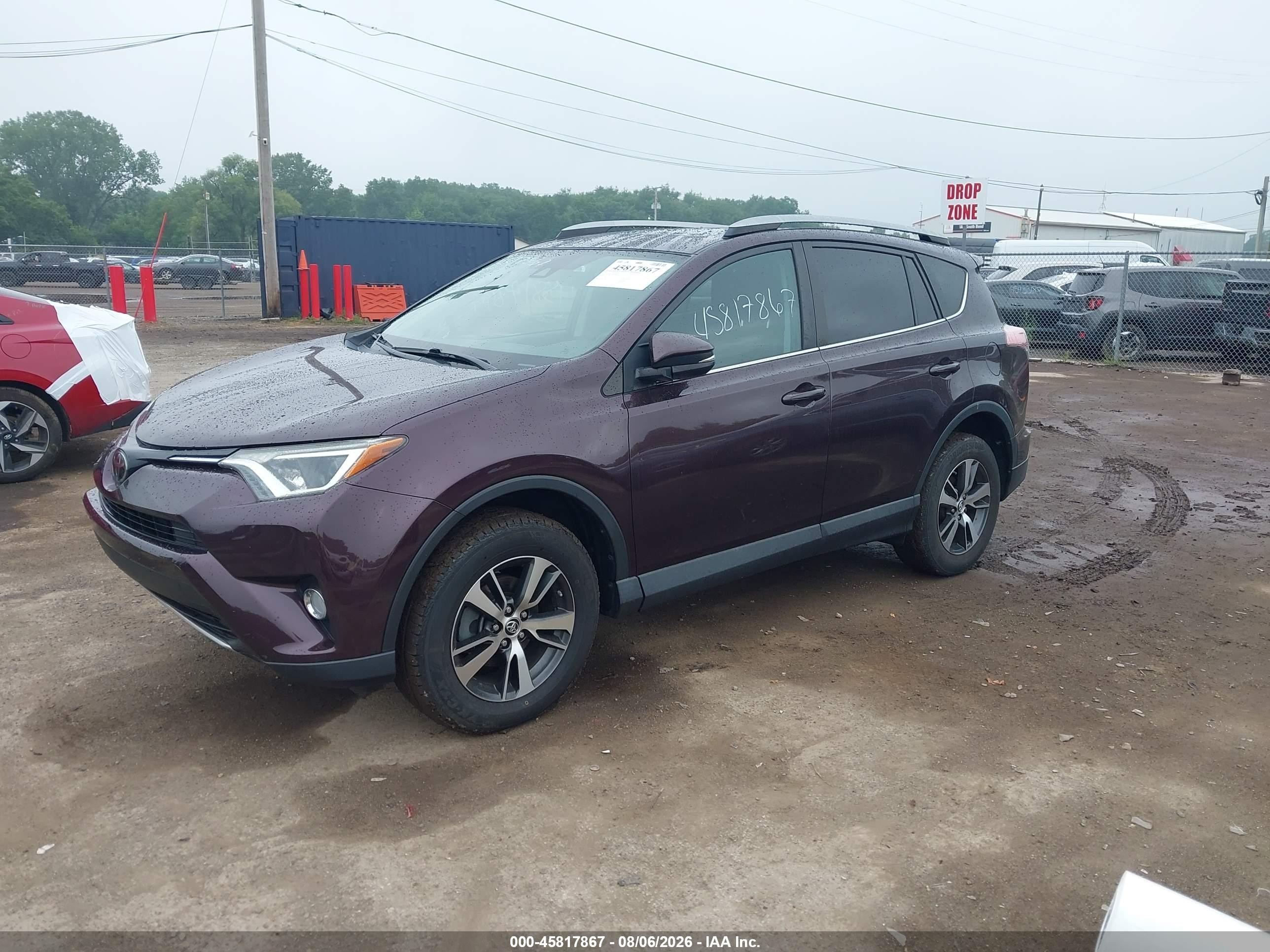 2017 Toyota Rav4 Xle Бордовый vin: 2T3RFREV4HW589592