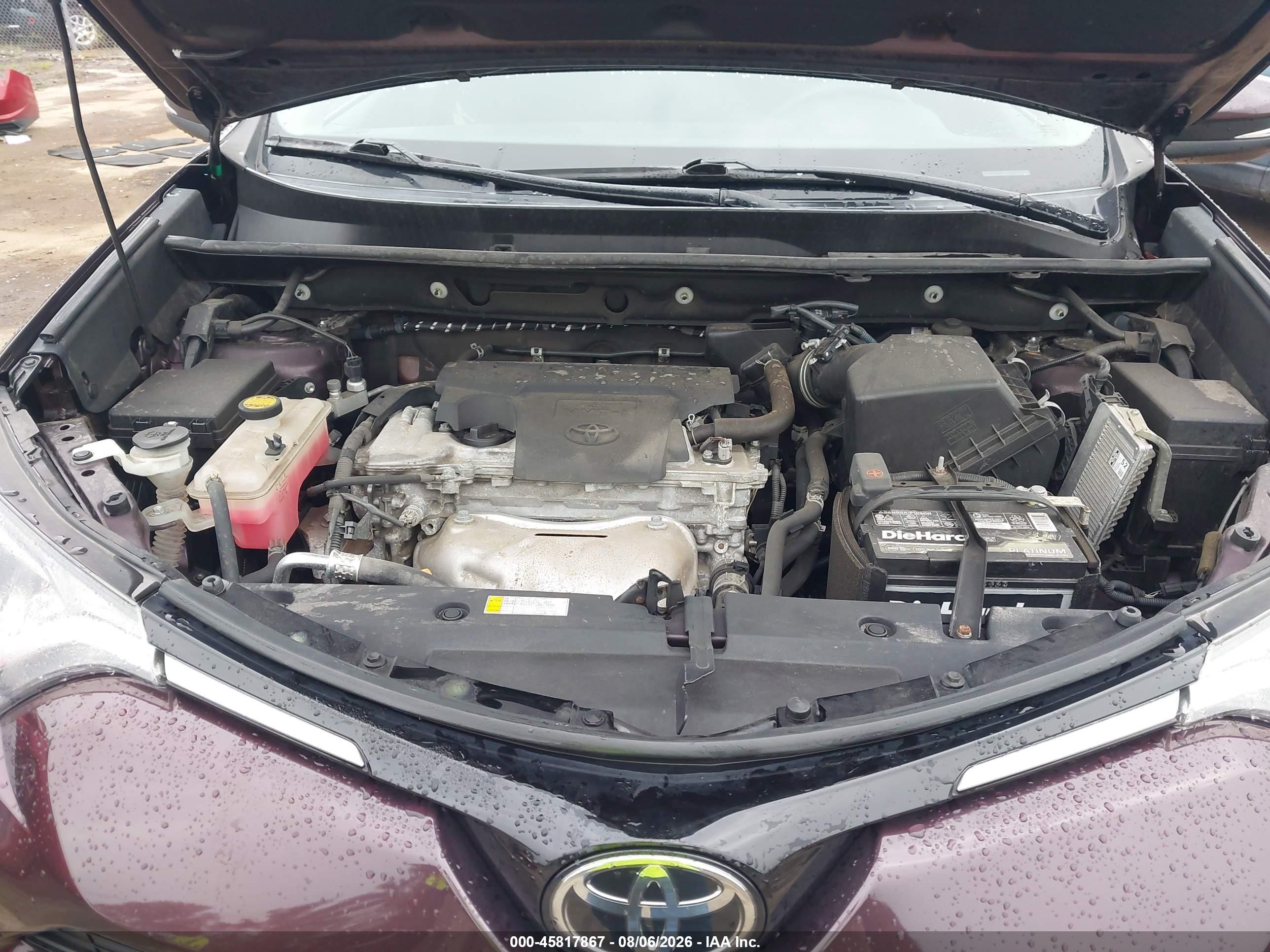 2017 Toyota Rav4 Xle Бордовый vin: 2T3RFREV4HW589592