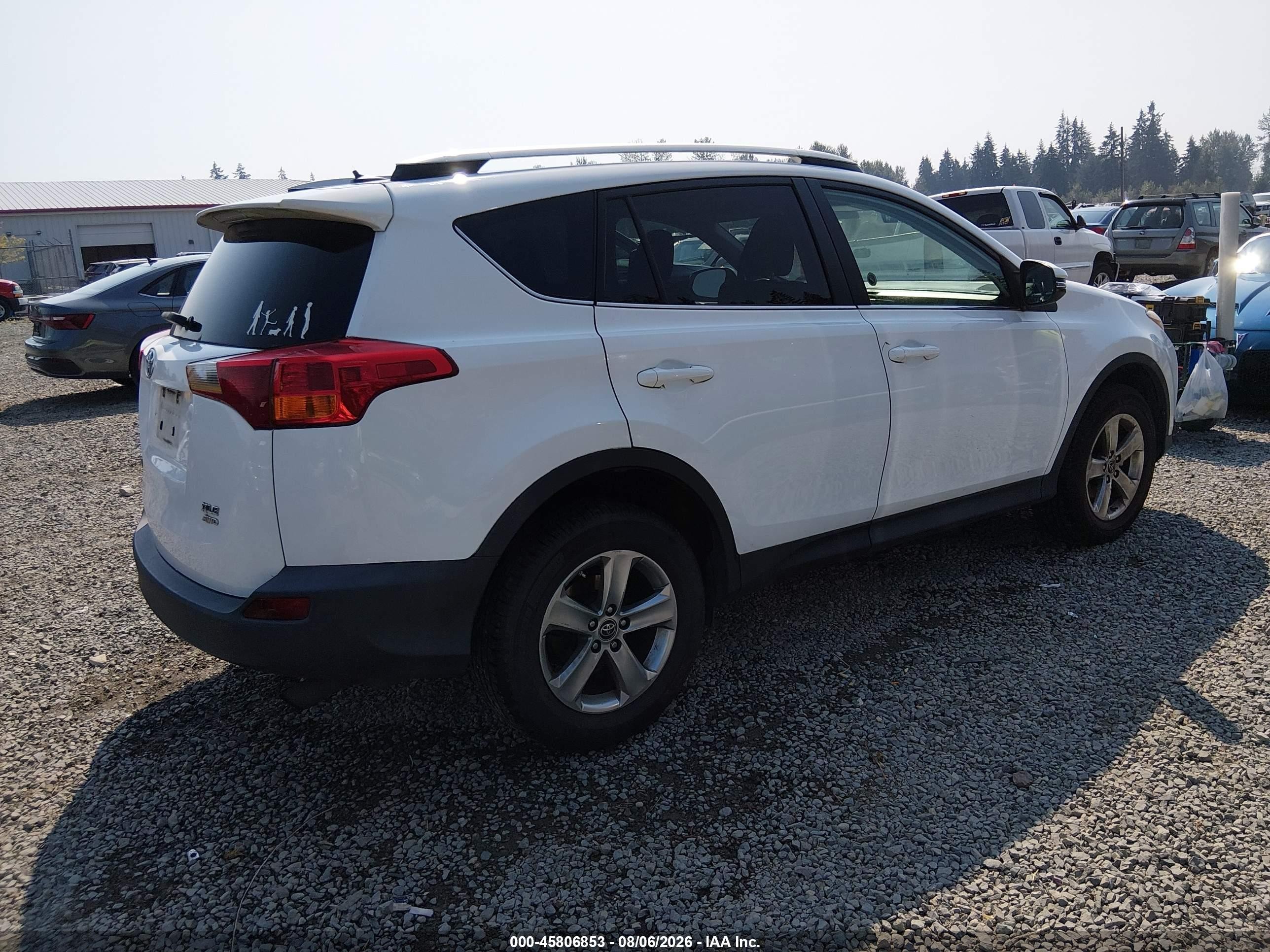 2015 Toyota Rav4 Xle White vin: 2T3RFREV5FW303651