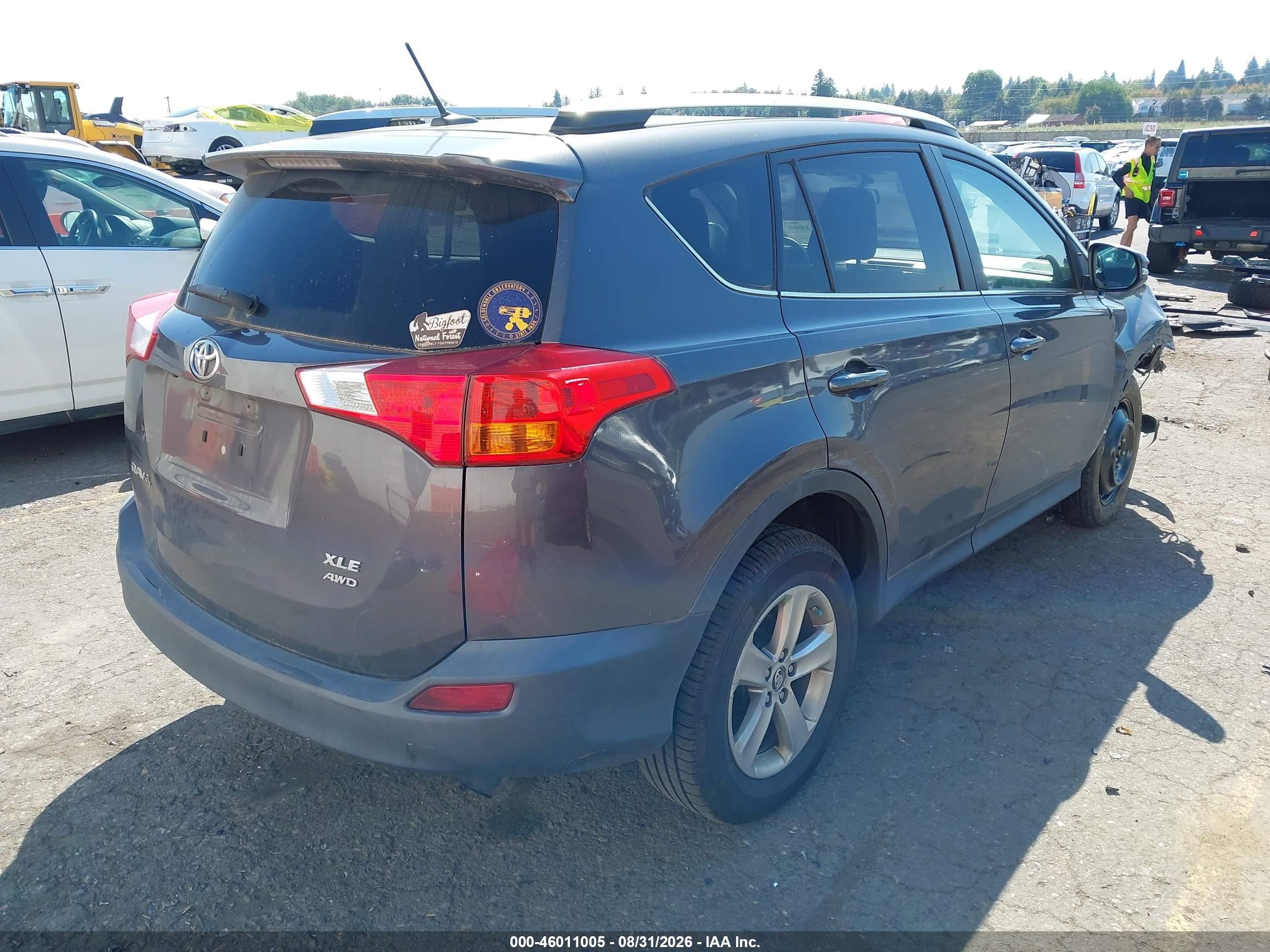 2015 Toyota Rav4 Xle Gray vin: 2T3RFREV5FW395506