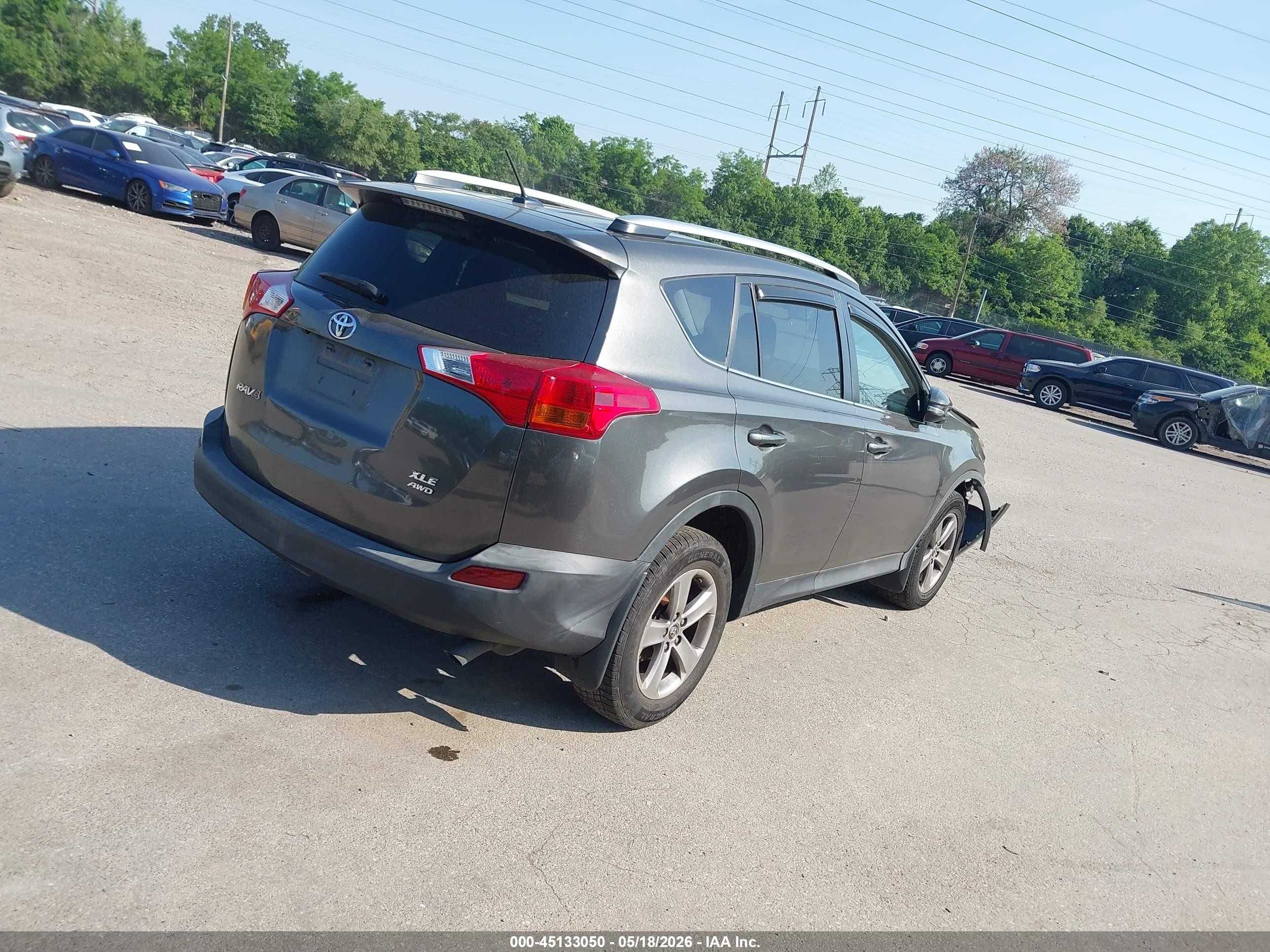 2015 Toyota Rav4 Xle Gray vin: 2T3RFREV7FW282768