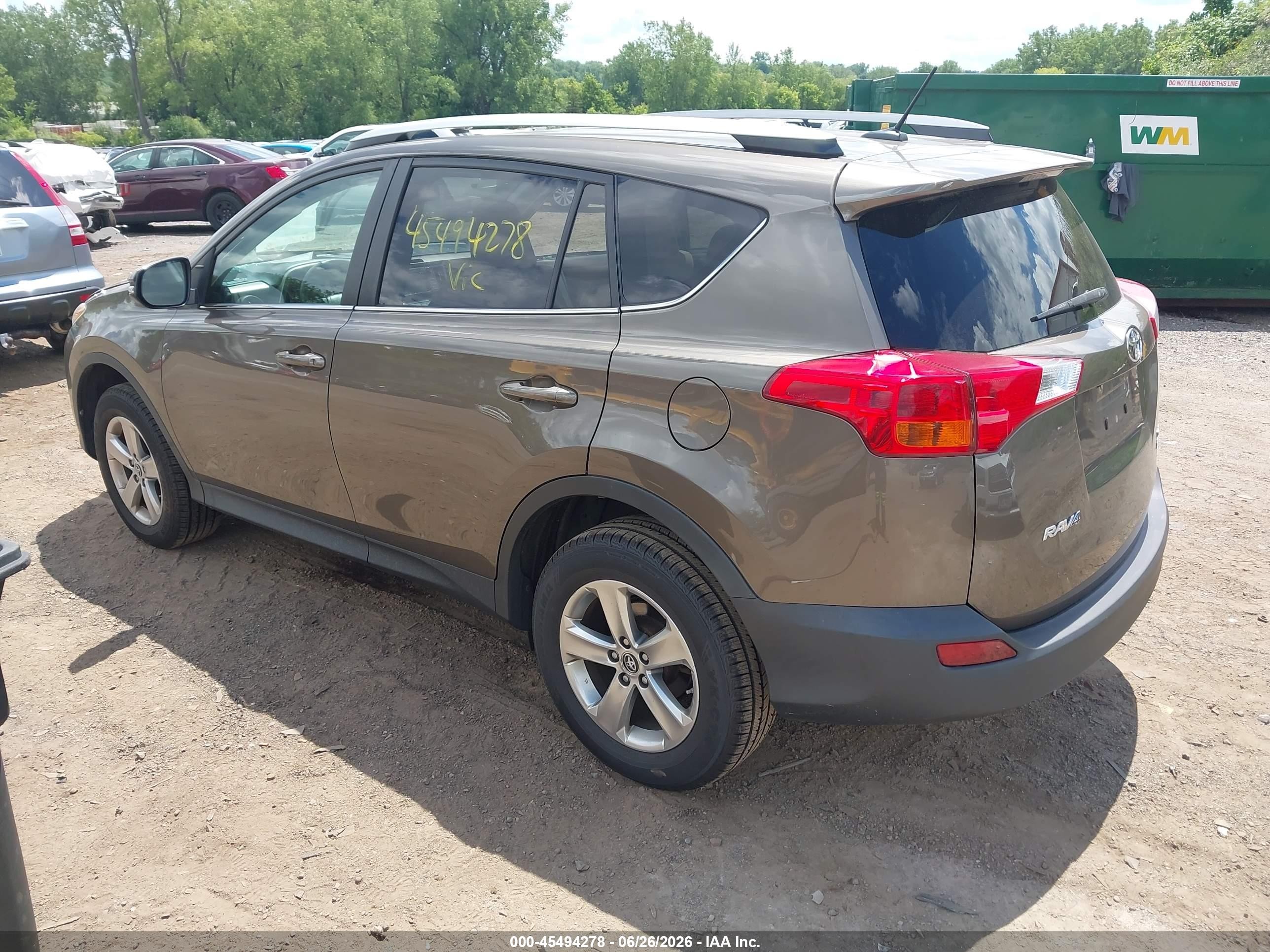2015 Toyota Rav4 Xle Gray vin: 2T3RFREV8FW352777