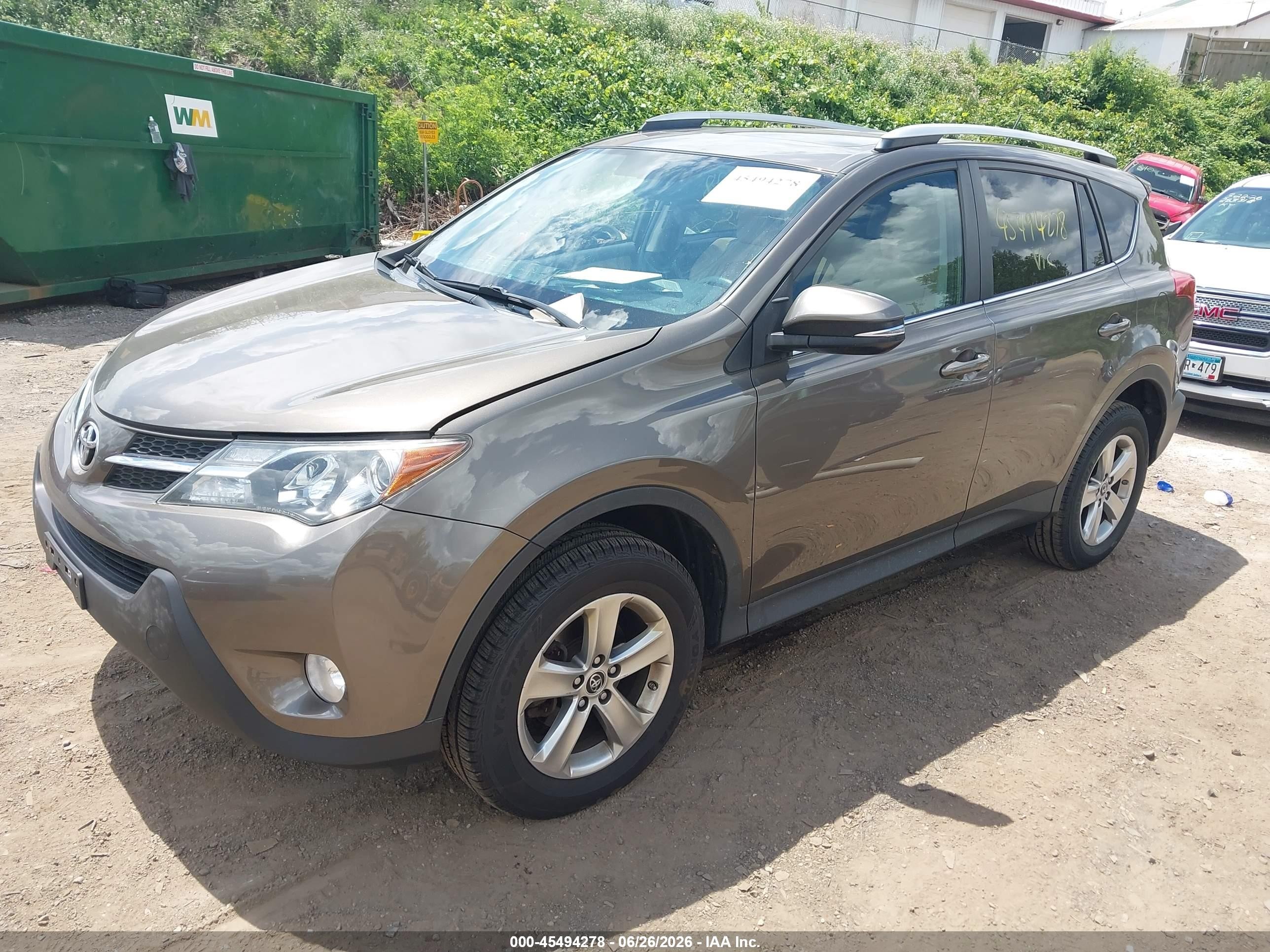 2015 Toyota Rav4 Xle Gray vin: 2T3RFREV8FW352777
