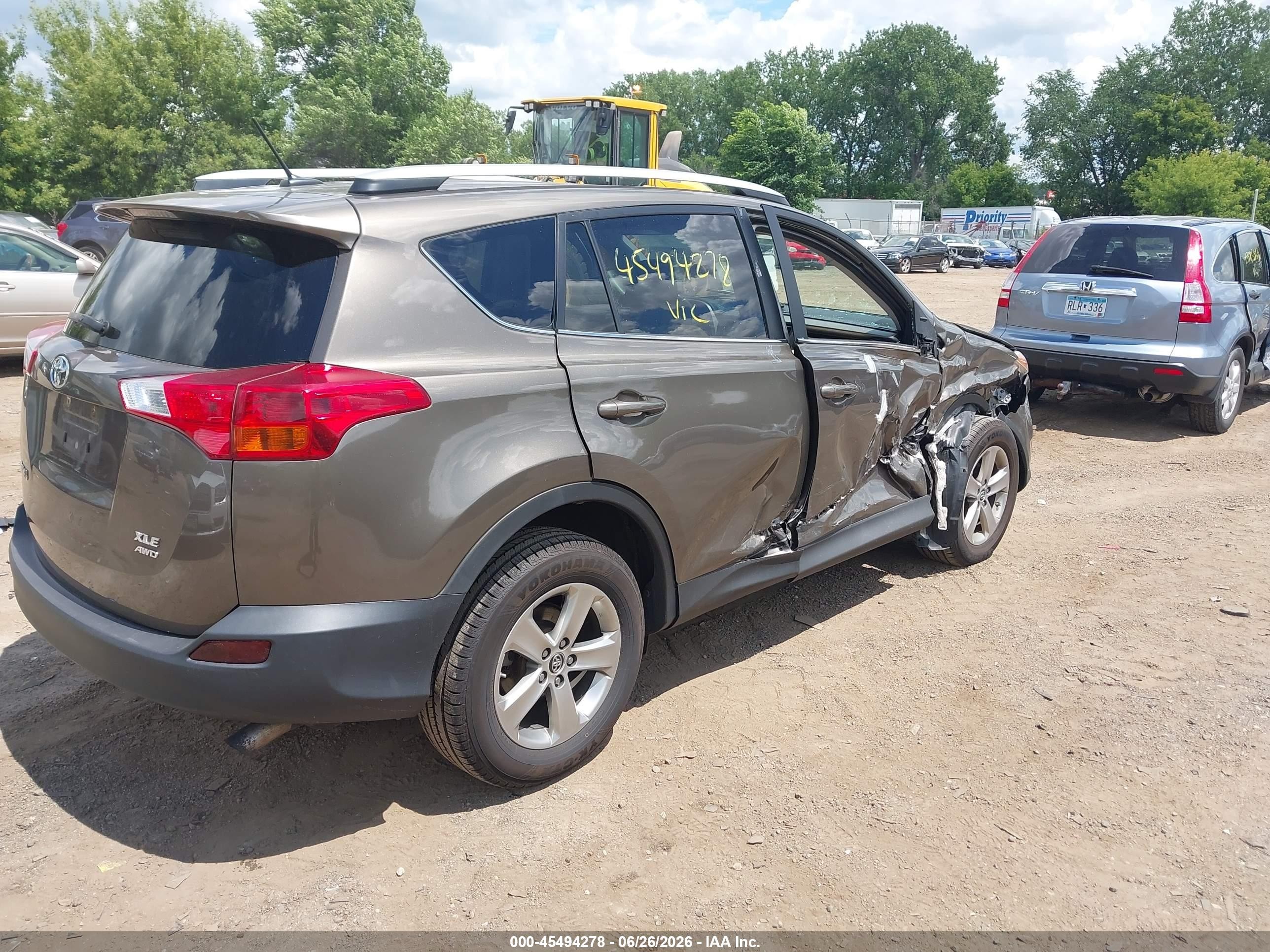 2015 Toyota Rav4 Xle Gray vin: 2T3RFREV8FW352777