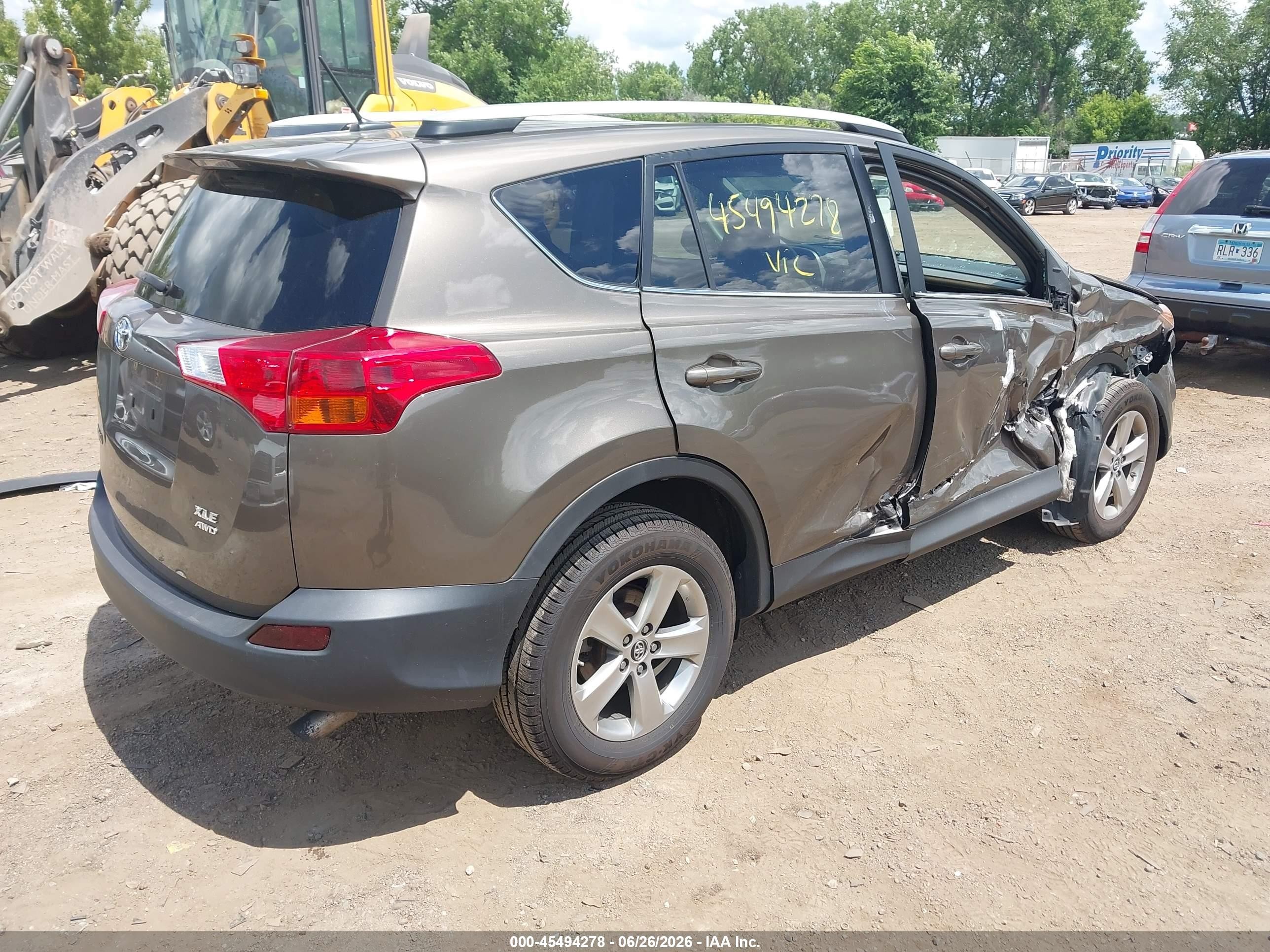2015 Toyota Rav4 Xle Gray vin: 2T3RFREV8FW352777