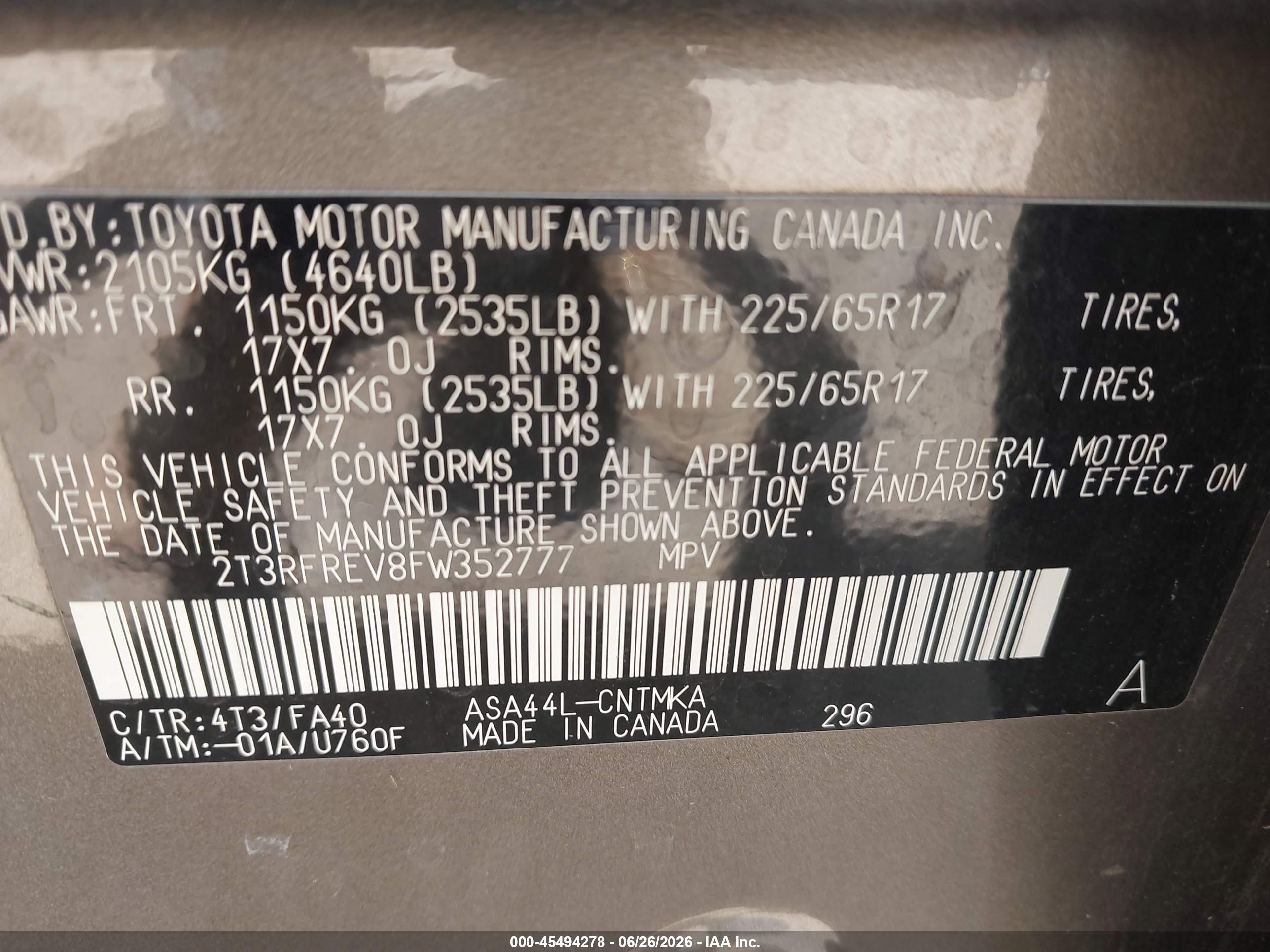 2015 Toyota Rav4 Xle Gray vin: 2T3RFREV8FW352777