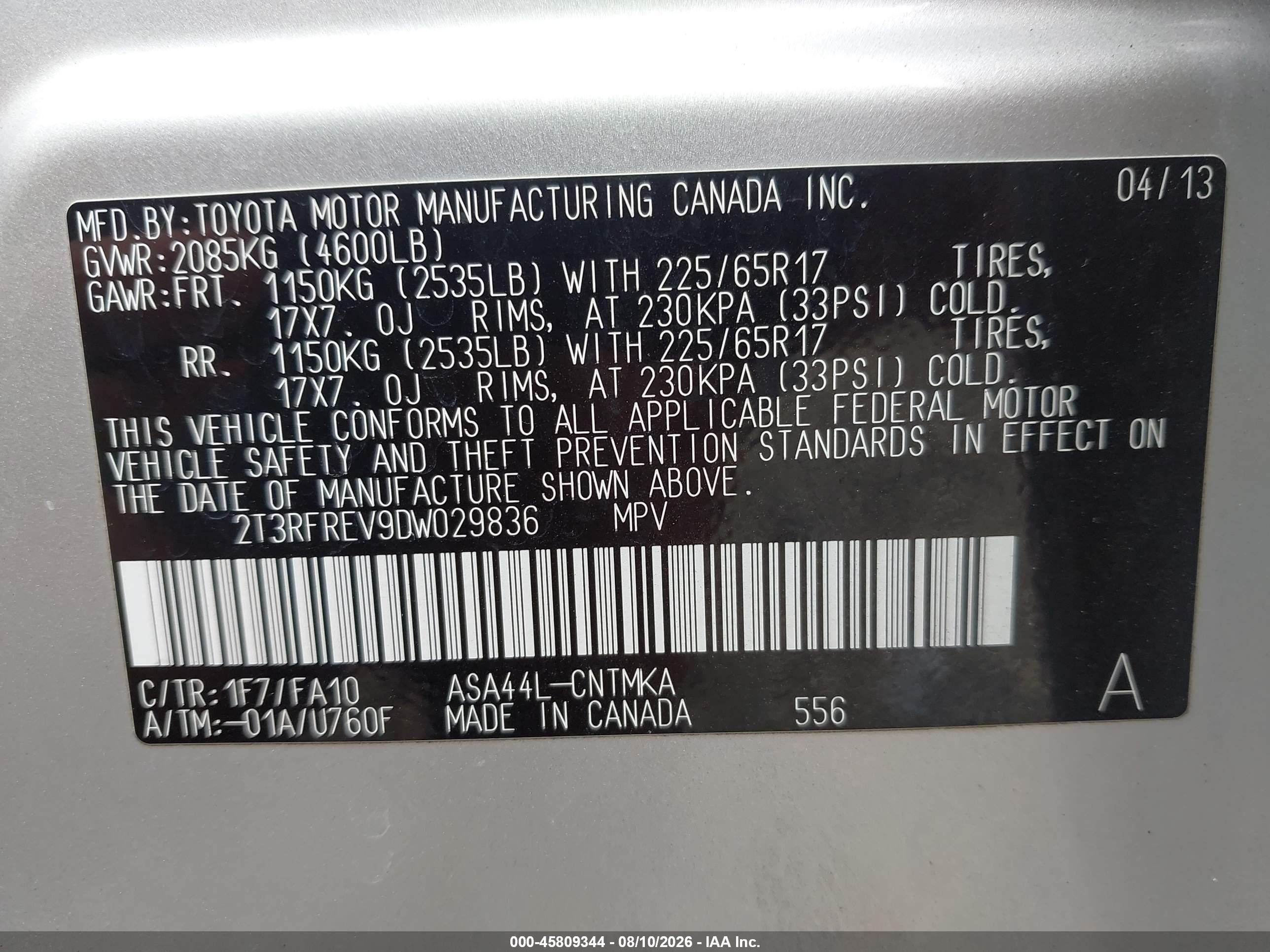 2013 Toyota Rav4 Xle Silver vin: 2T3RFREV9DW029836