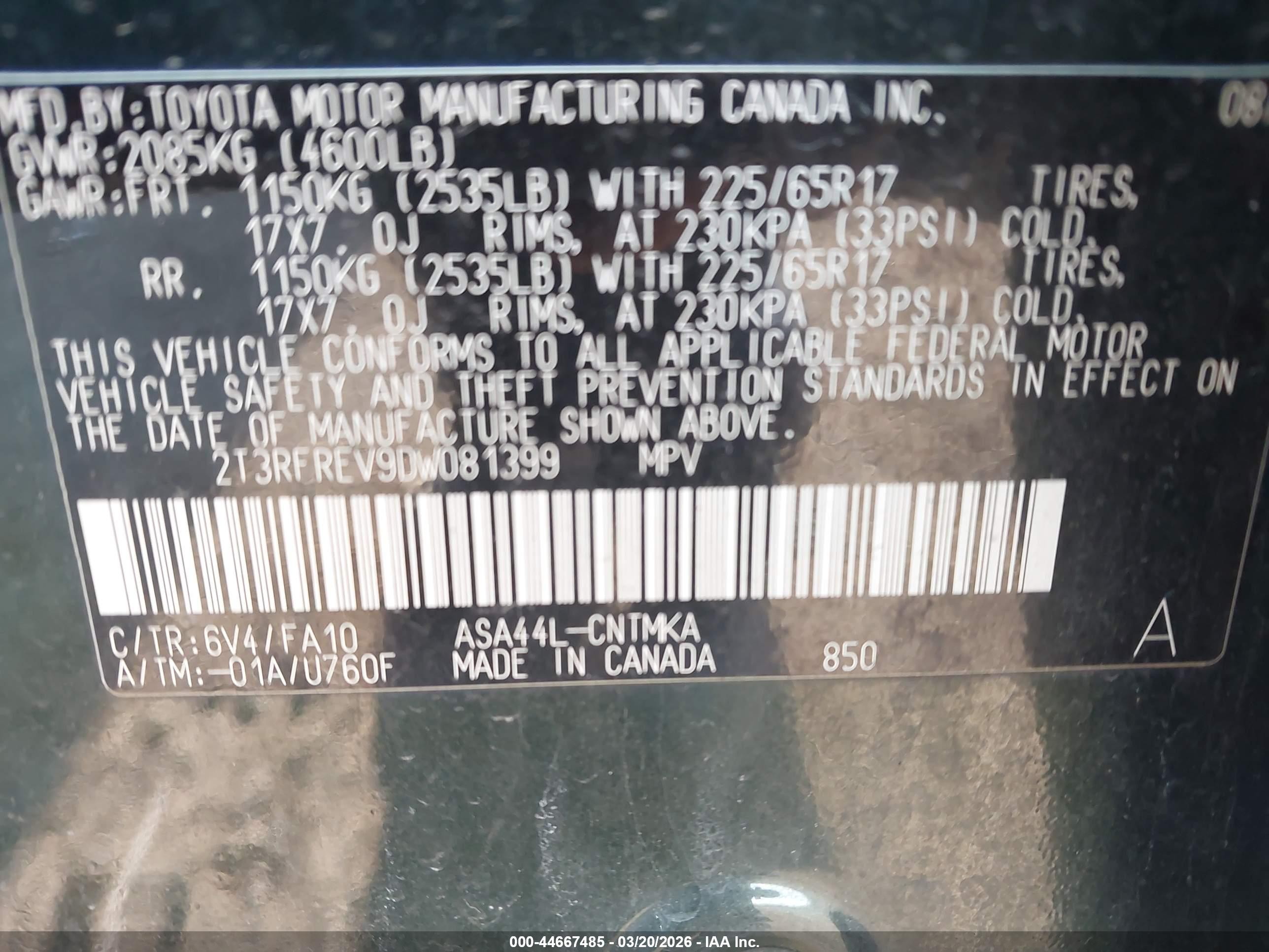 2013 Toyota Rav4 Xle Green vin: 2T3RFREV9DW081399