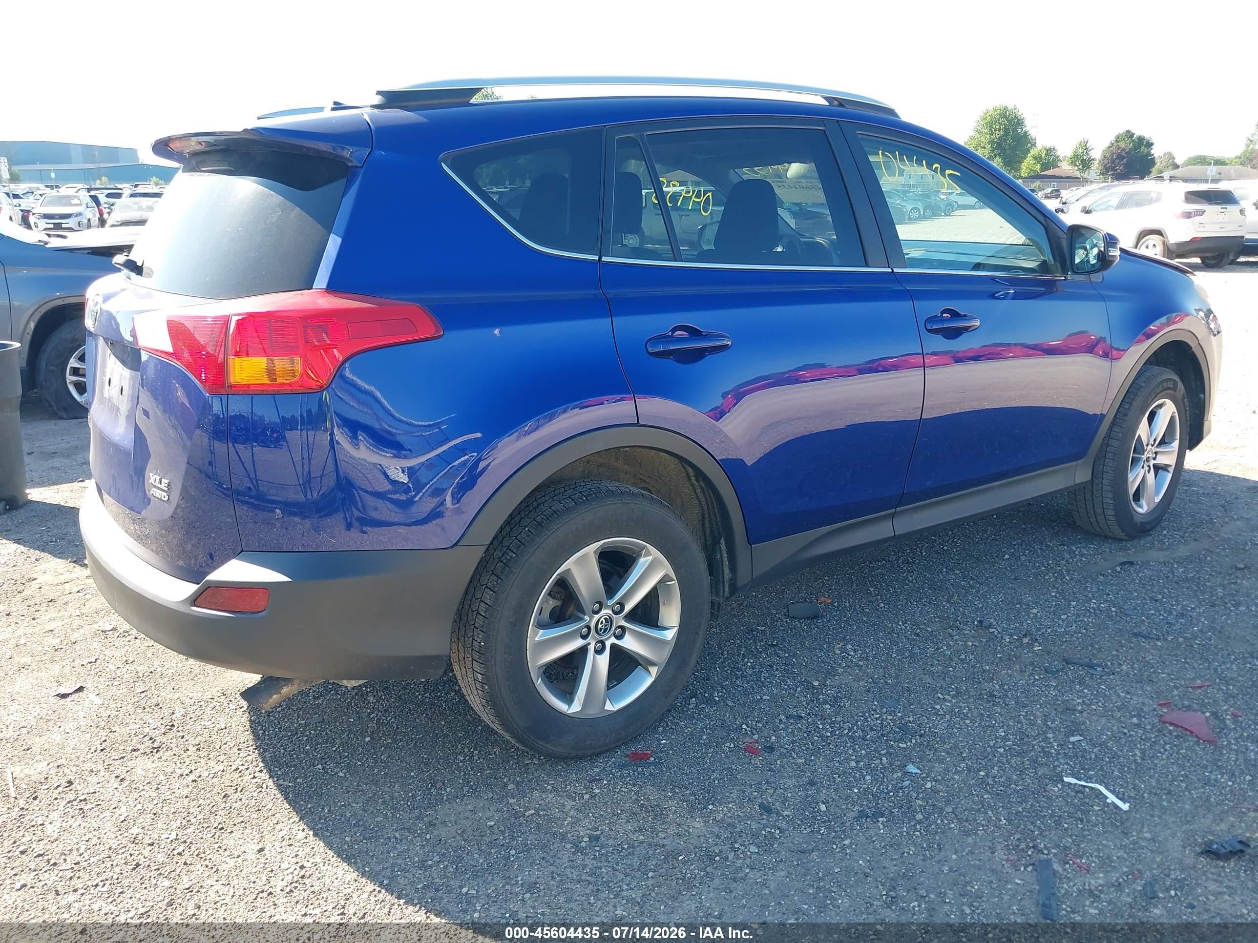 2015 Toyota Rav4 Xle Blue vin: 2T3RFREV9FW254132