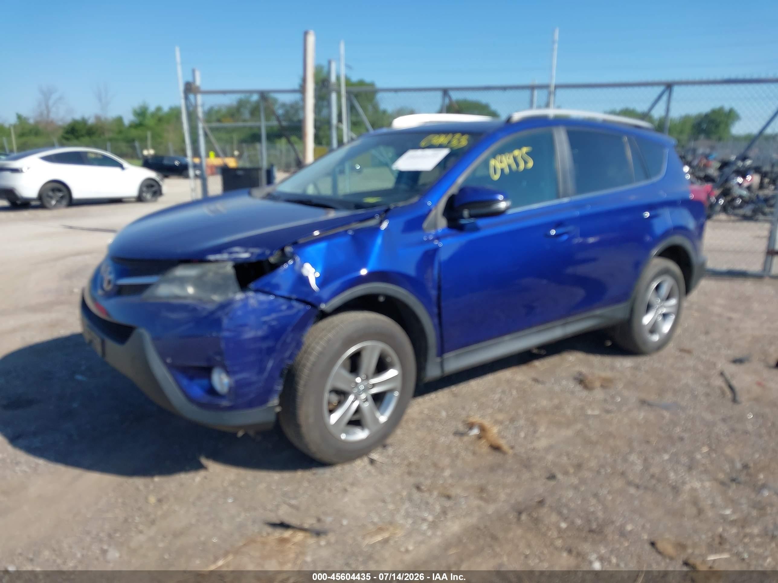 2015 Toyota Rav4 Xle Blue vin: 2T3RFREV9FW254132