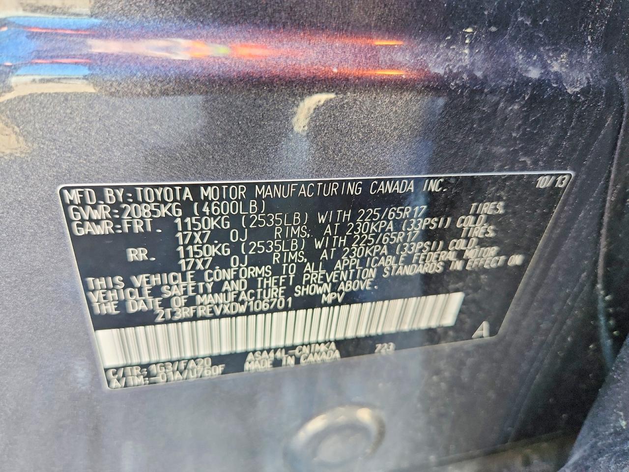 2013 Toyota Rav4 Xle Gray vin: 2T3RFREVXDW106701