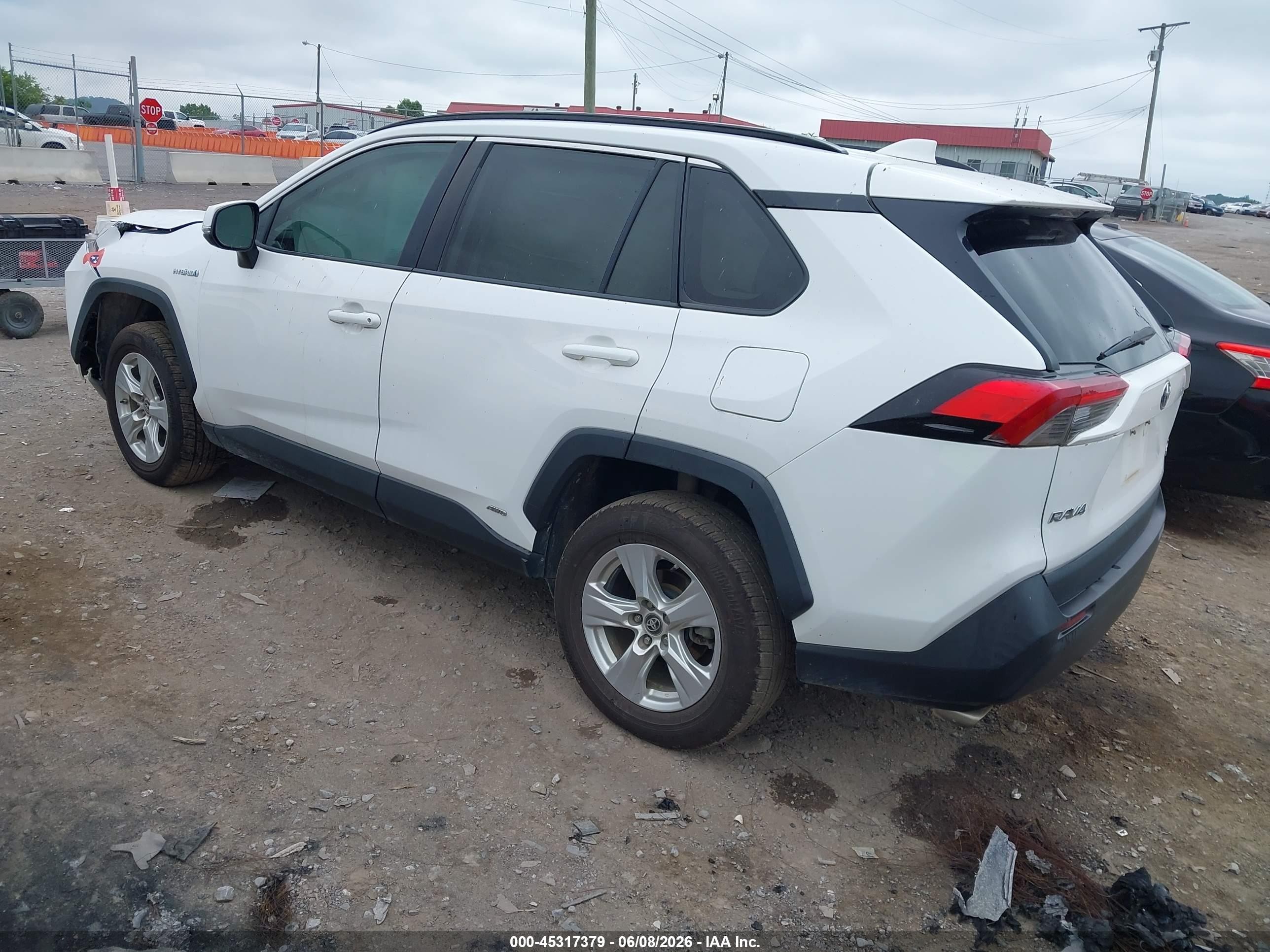 2019 Toyota Rav4 Hybrid Xle White vin: 2T3RWRFV9KW024955