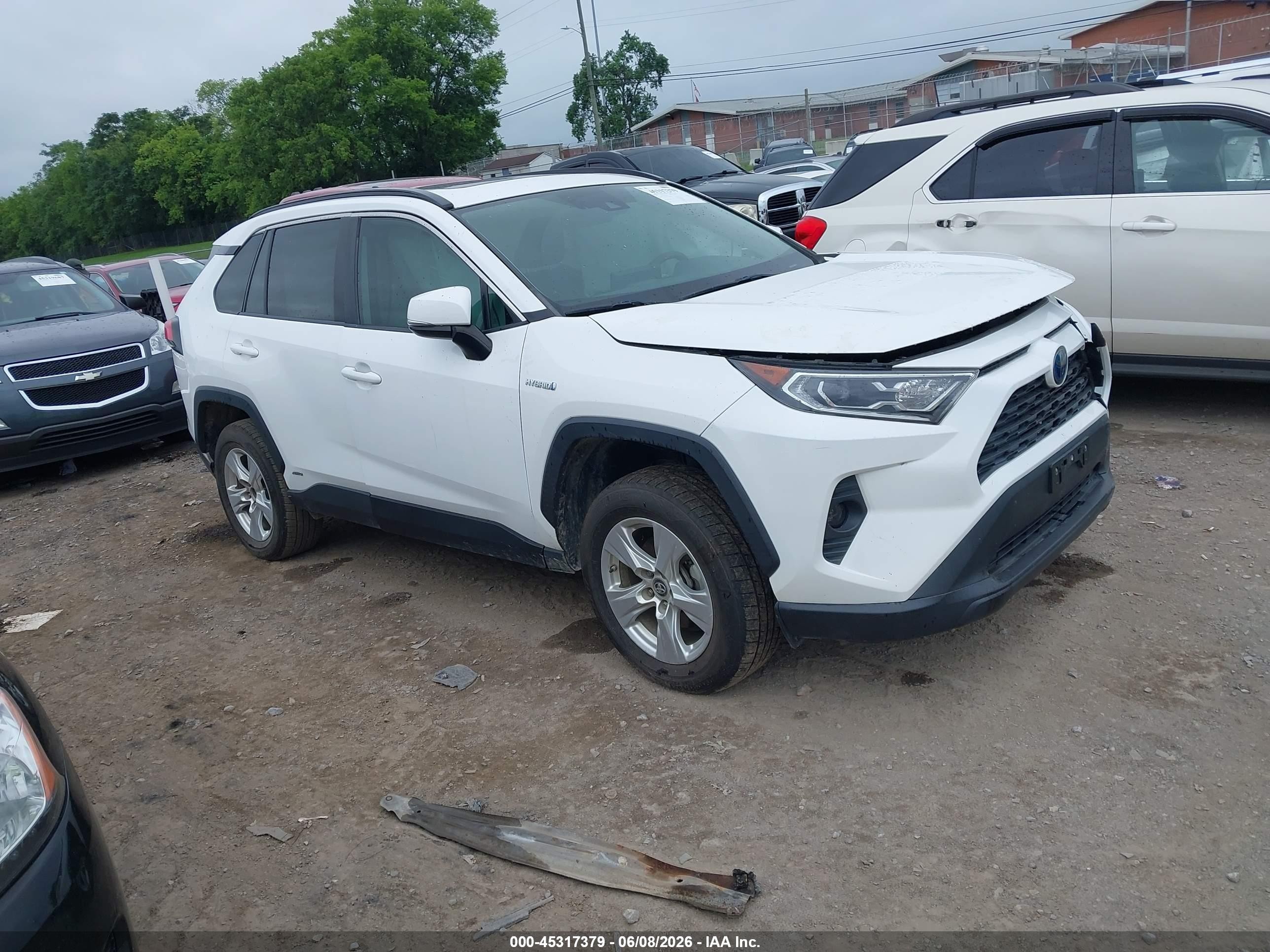 2019 Toyota Rav4 Hybrid Xle White vin: 2T3RWRFV9KW024955