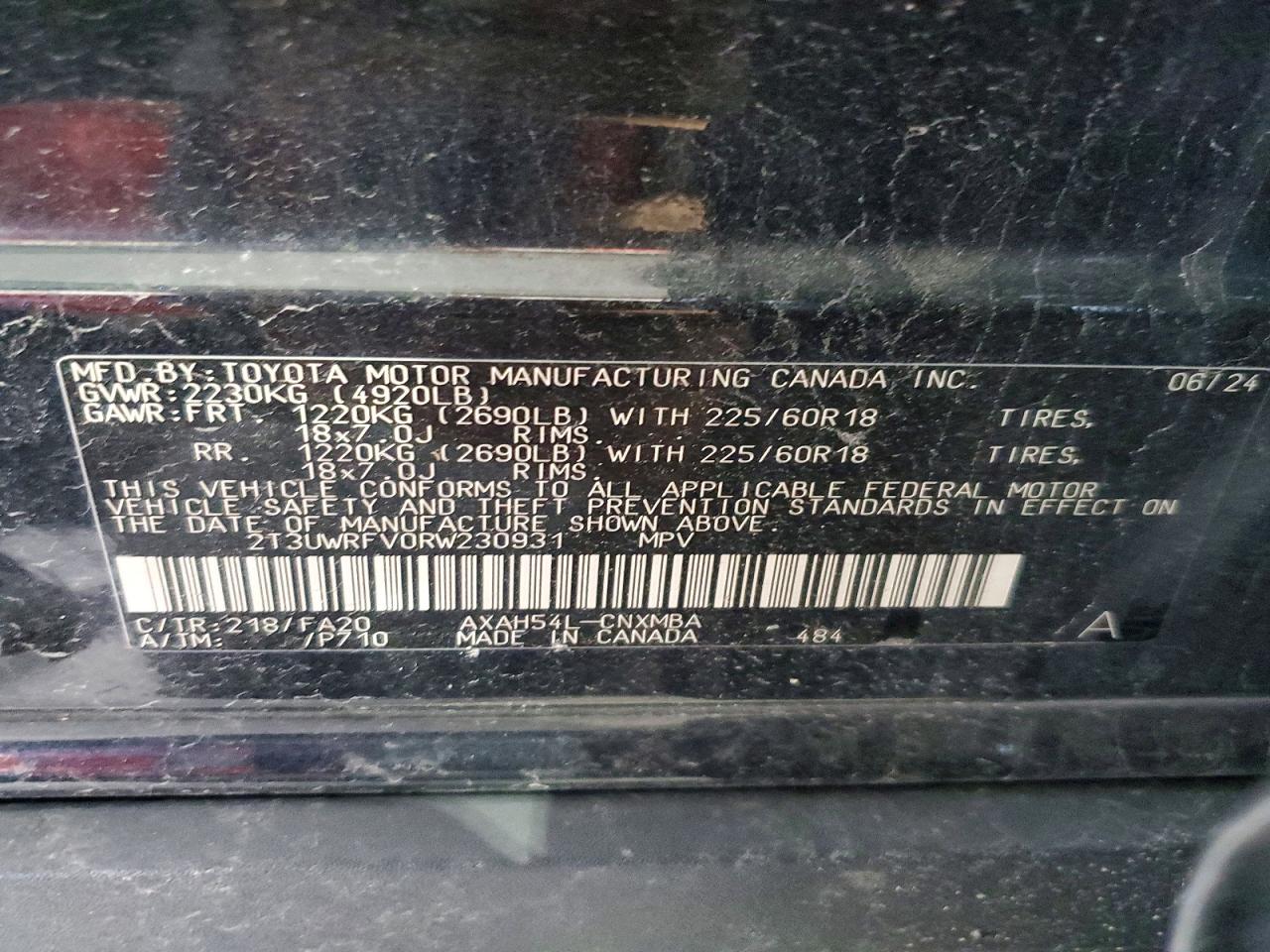 2024 Toyota Rav4 Woodland Edition Черный vin: 2T3UWRFV0RW230931