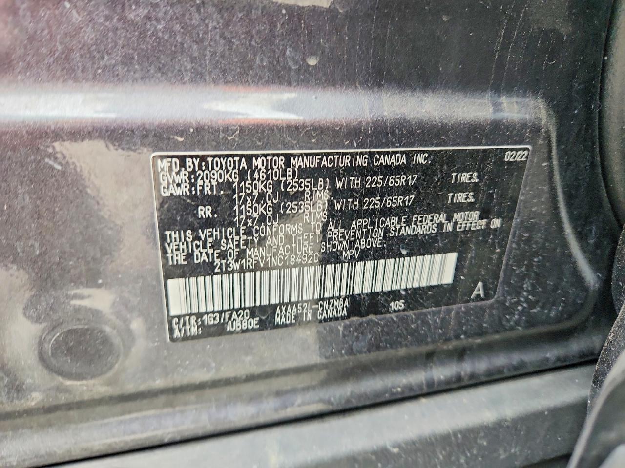 2022 Toyota Rav4 Xle Gray vin: 2T3W1RFV1NC184920