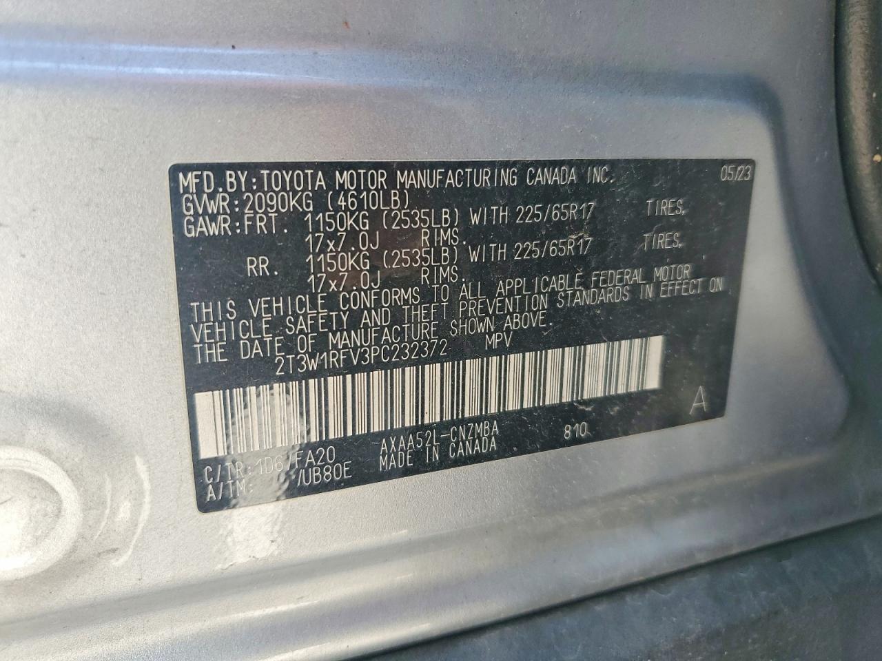 2023 Toyota Rav4 Xle Серебряный vin: 2T3W1RFV3PC232372