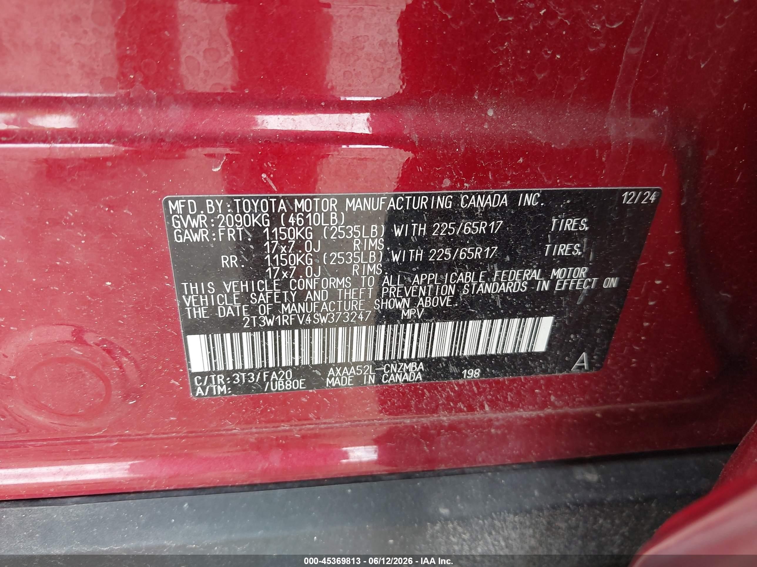 2025 Toyota Rav4 Xle Red vin: 2T3W1RFV4SW373247