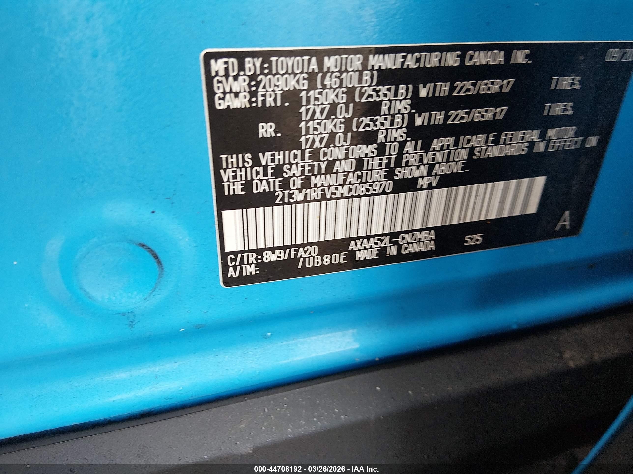 2021 Toyota Rav4 Xle Blue vin: 2T3W1RFV5MC085970