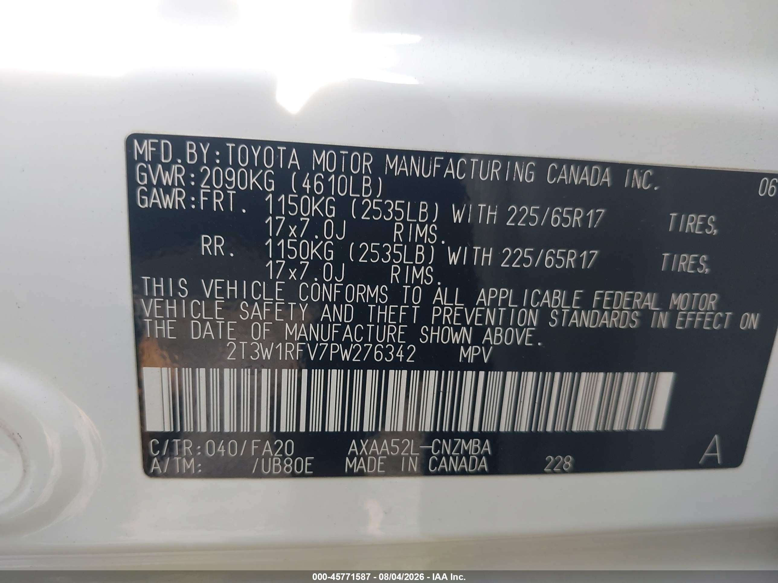 2023 Toyota Rav4 Xle White vin: 2T3W1RFV7PW276342
