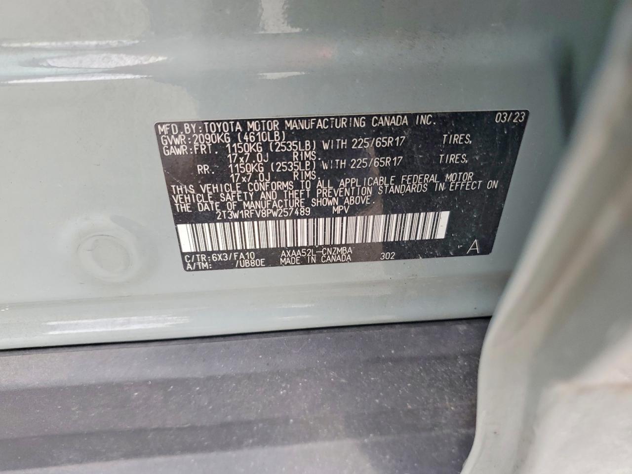 2023 Toyota Rav4 Xle Серый vin: 2T3W1RFV8PW257489