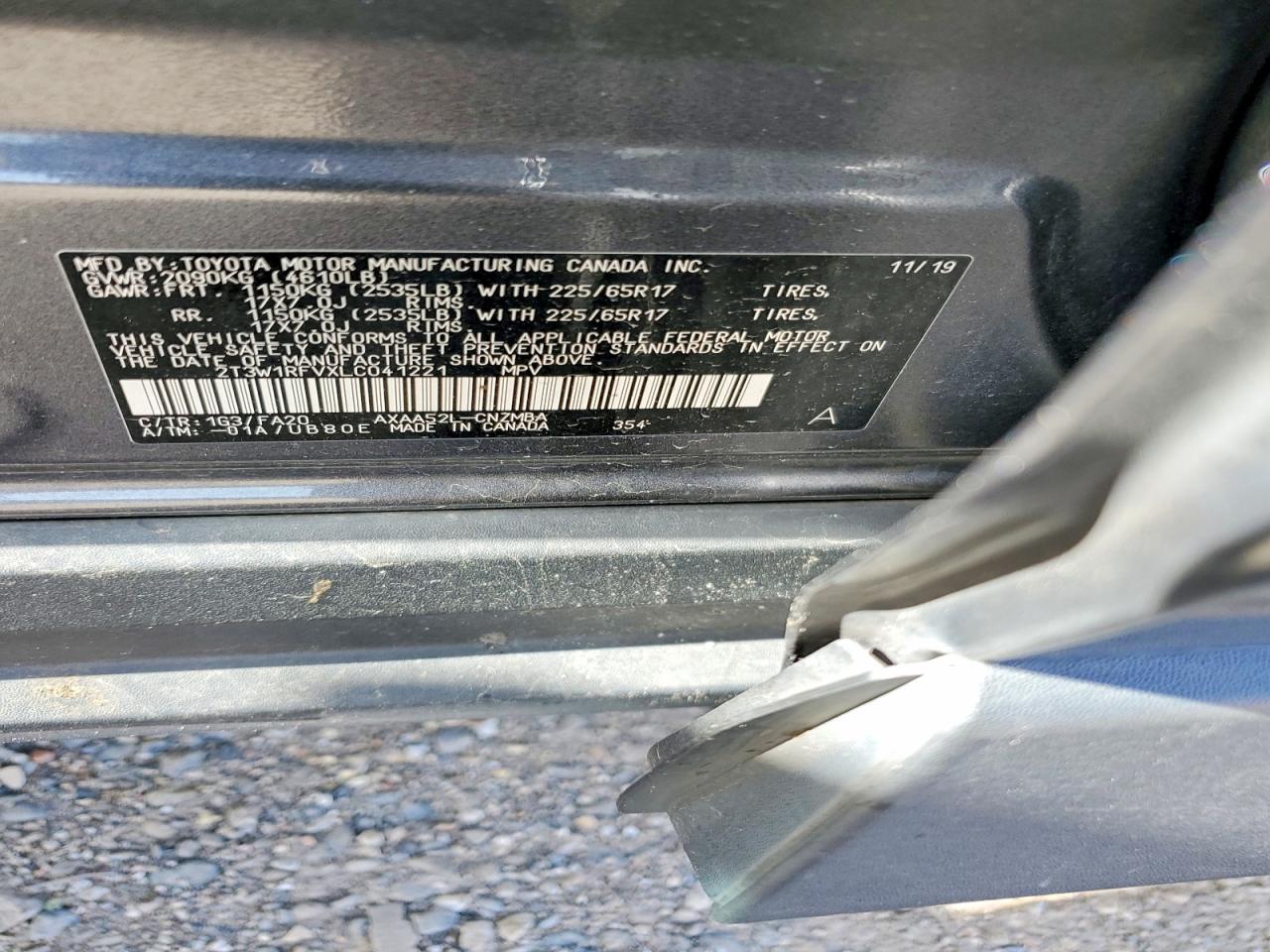 2020 Toyota Rav4 Xle Gray vin: 2T3W1RFVXLC041221