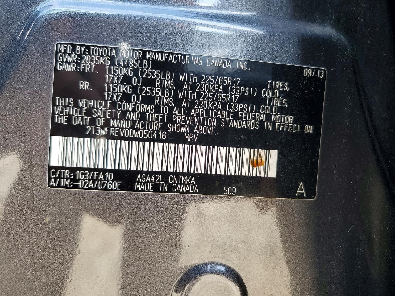 2013 Toyota Rav4 Xle Charcoal vin: 2T3WFREV0DW050416