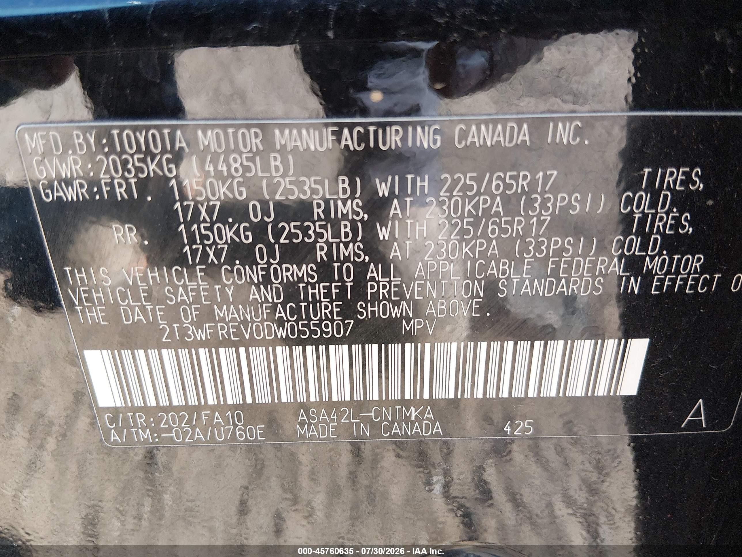 2013 Toyota Rav4 Xle Черный vin: 2T3WFREV0DW055907