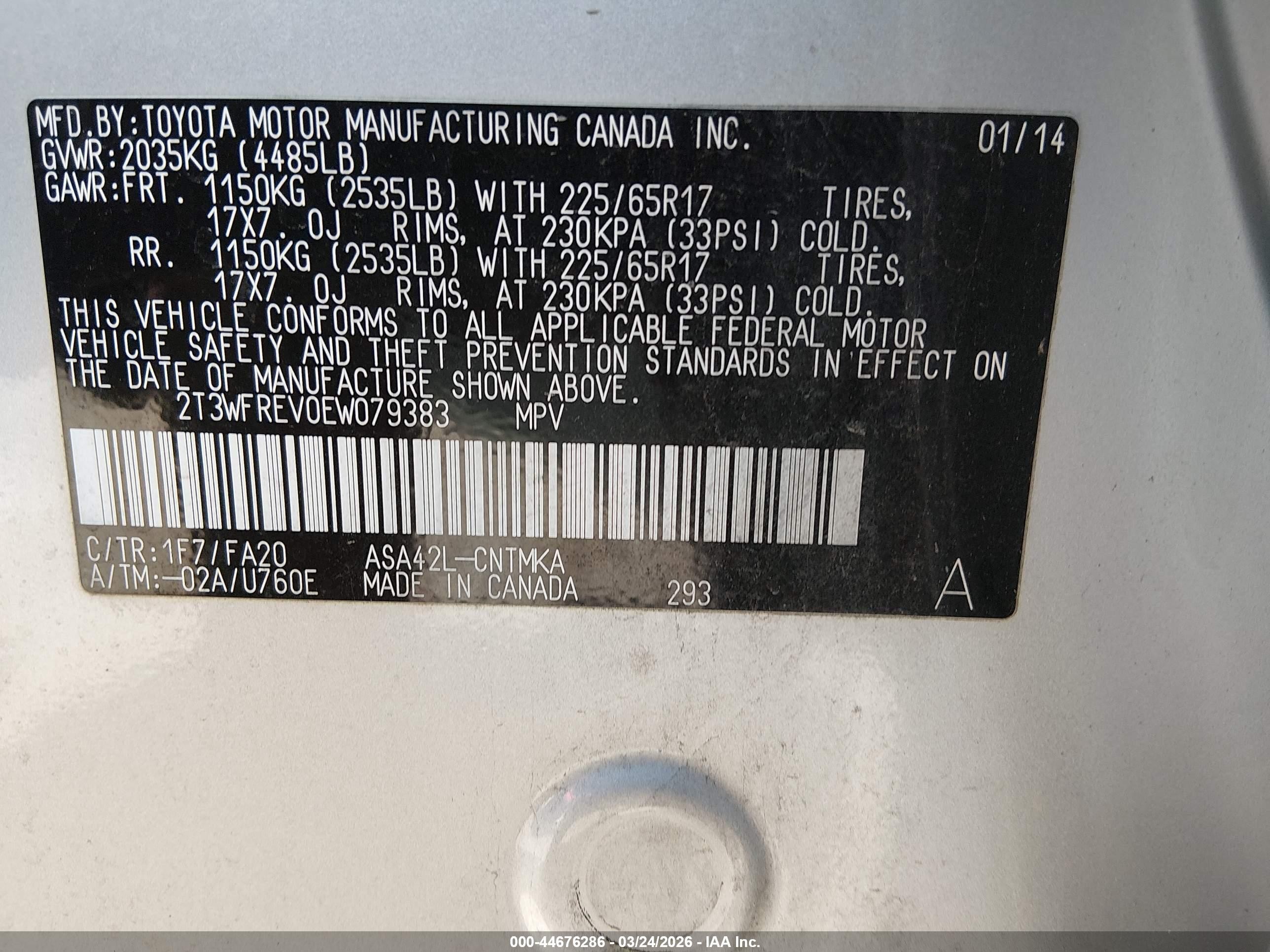 2014 Toyota Rav4 Xle Silver vin: 2T3WFREV0EW079383
