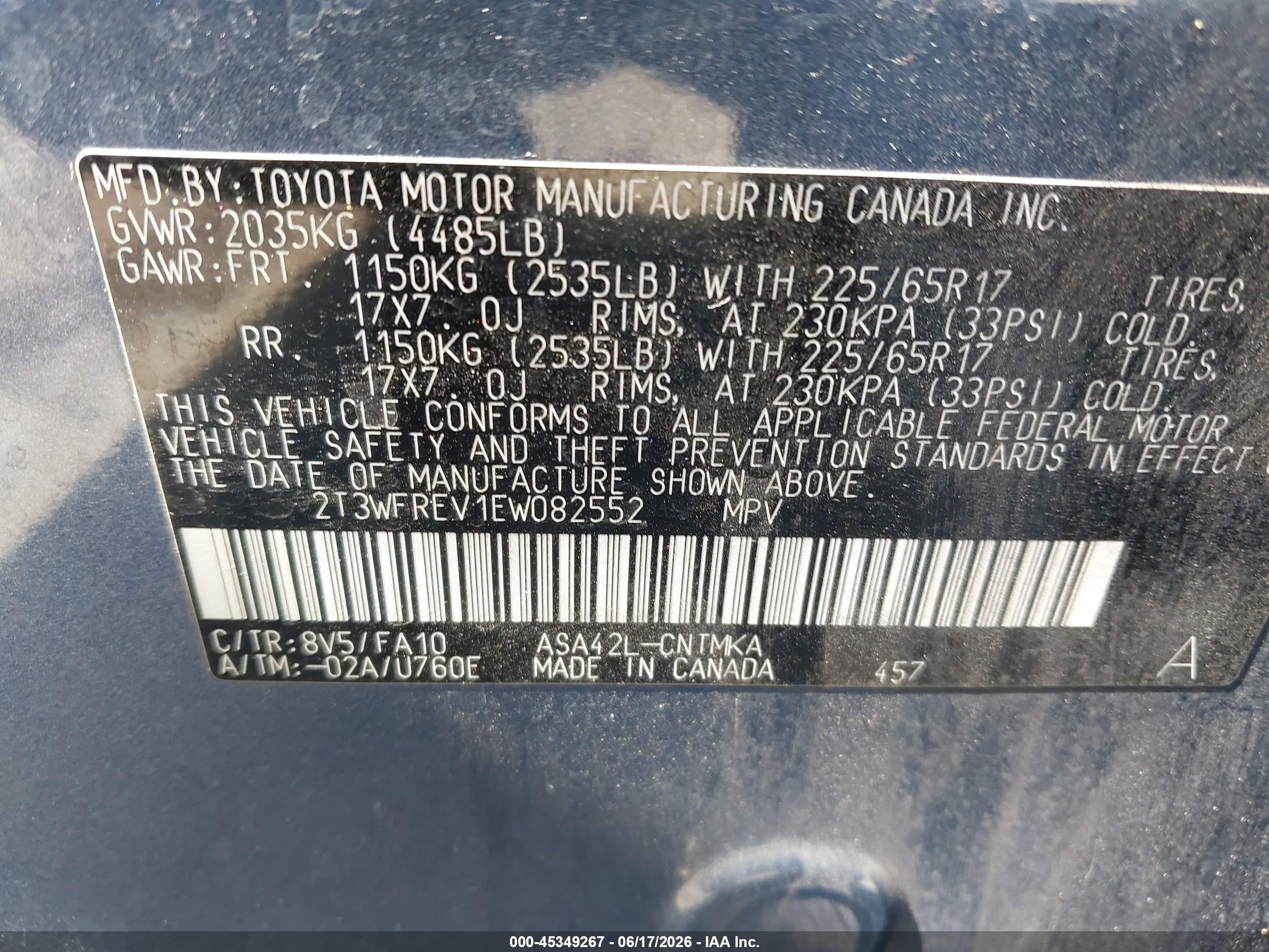 2014 Toyota Rav4 Xle Gray vin: 2T3WFREV1EW082552