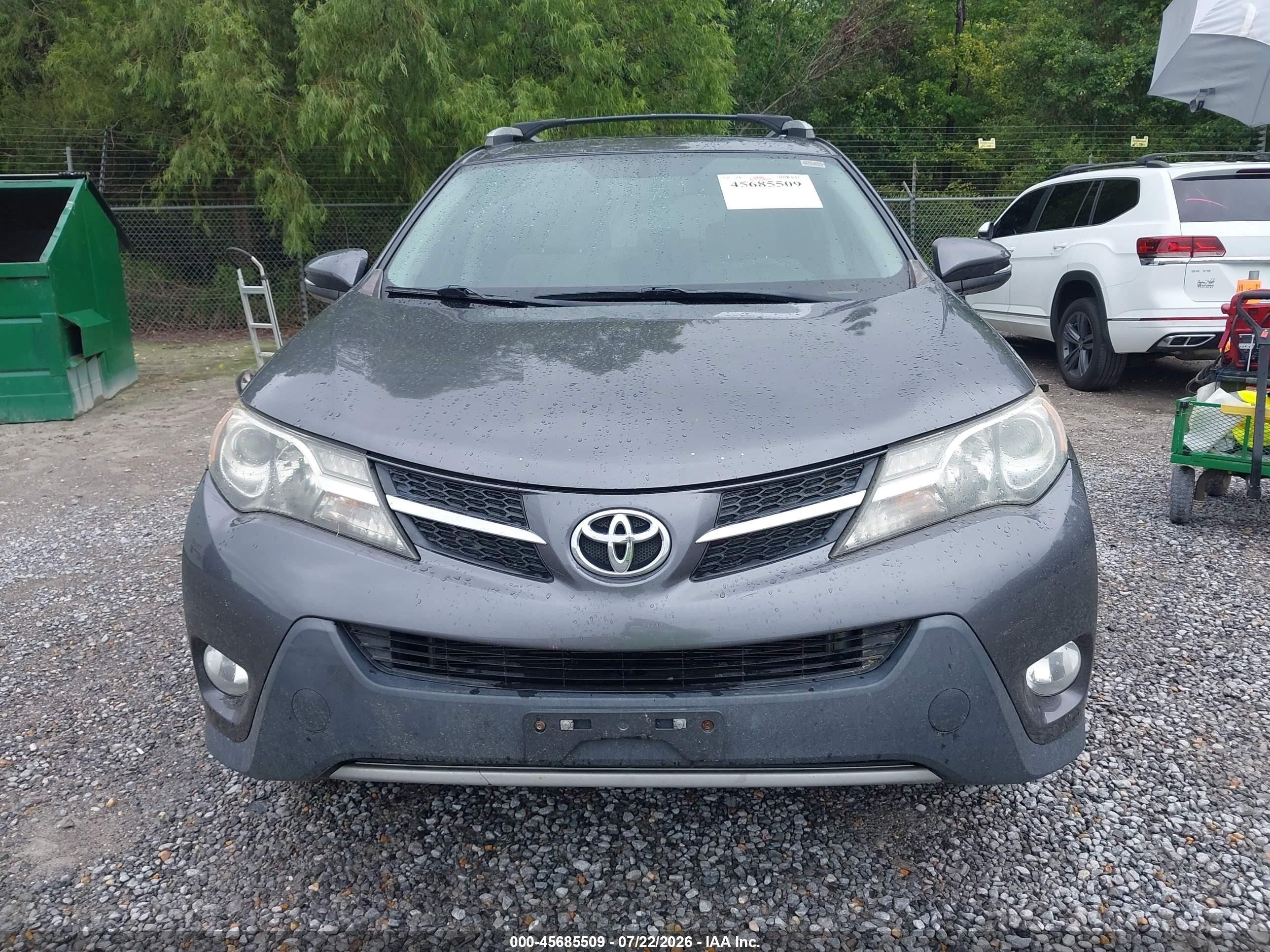 2014 Toyota Rav4 Xle Серый vin: 2T3WFREV1EW105523
