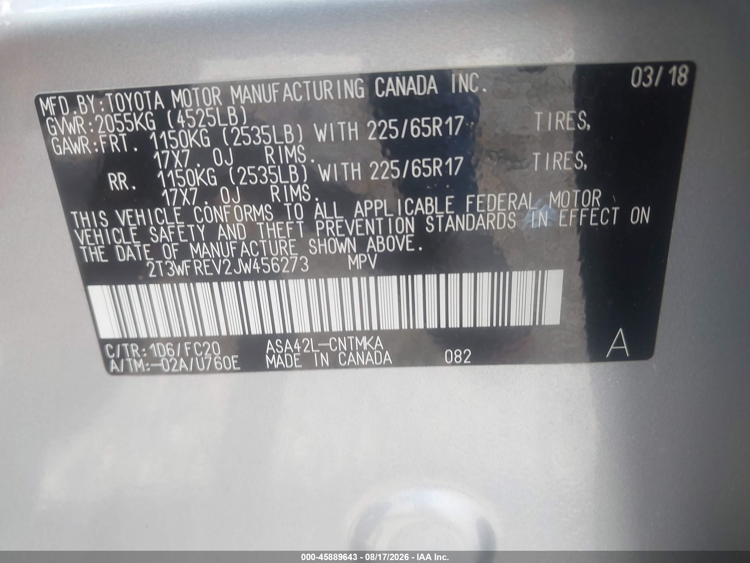 2018 Toyota Rav4 Xle Silver vin: 2T3WFREV2JW456273