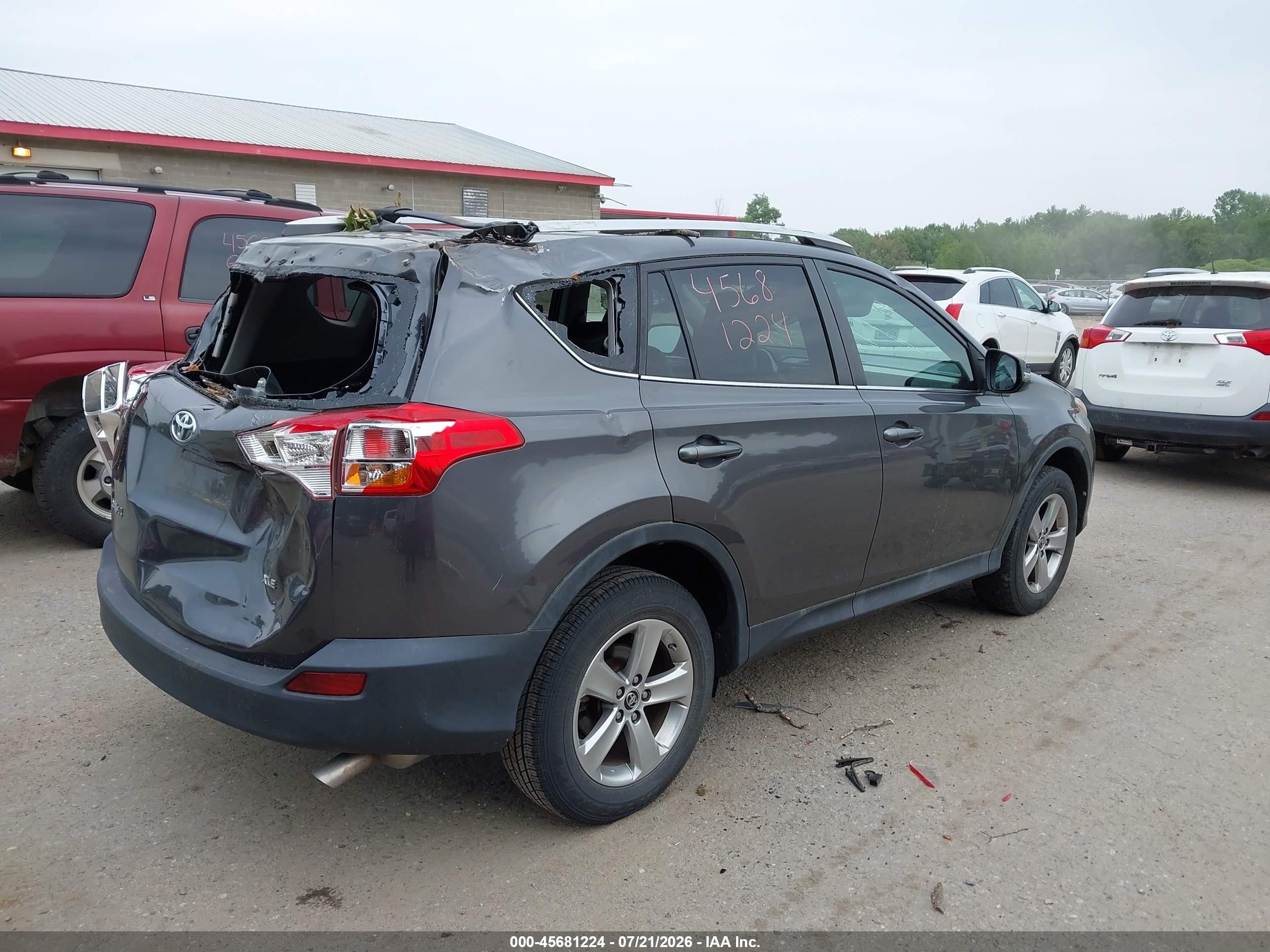2015 Toyota Rav4 Xle Gray vin: 2T3WFREV6FW167937