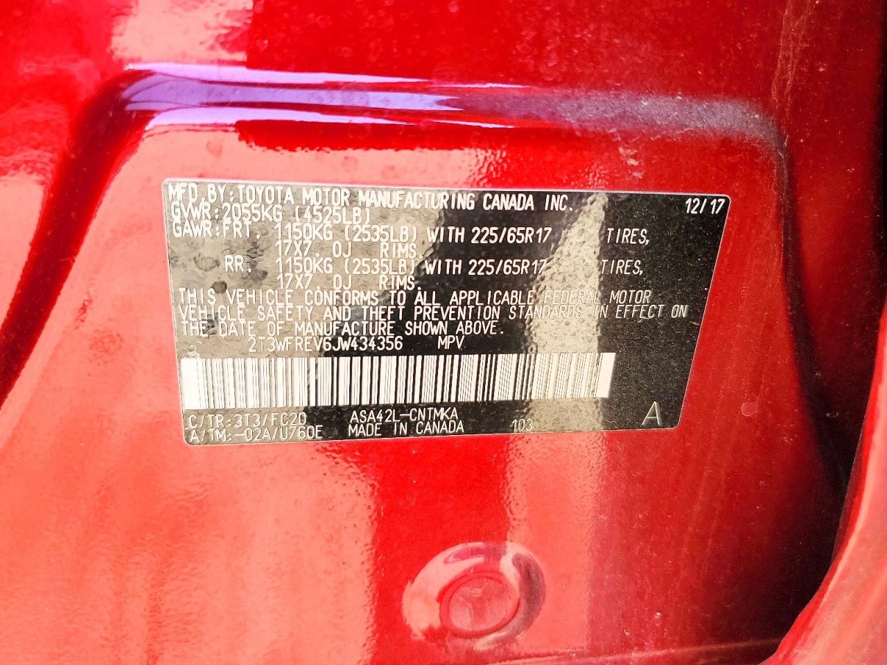 2018 Toyota Rav4 Xle Red vin: 2T3WFREV6JW434356