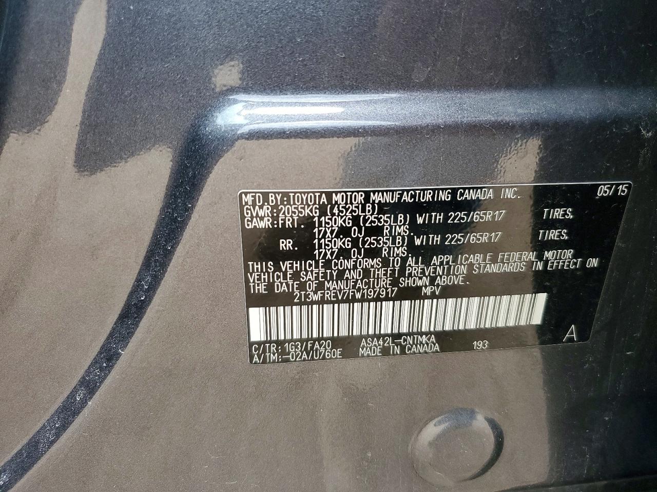 2015 Toyota Rav4 Xle Gray vin: 2T3WFREV7FW197917