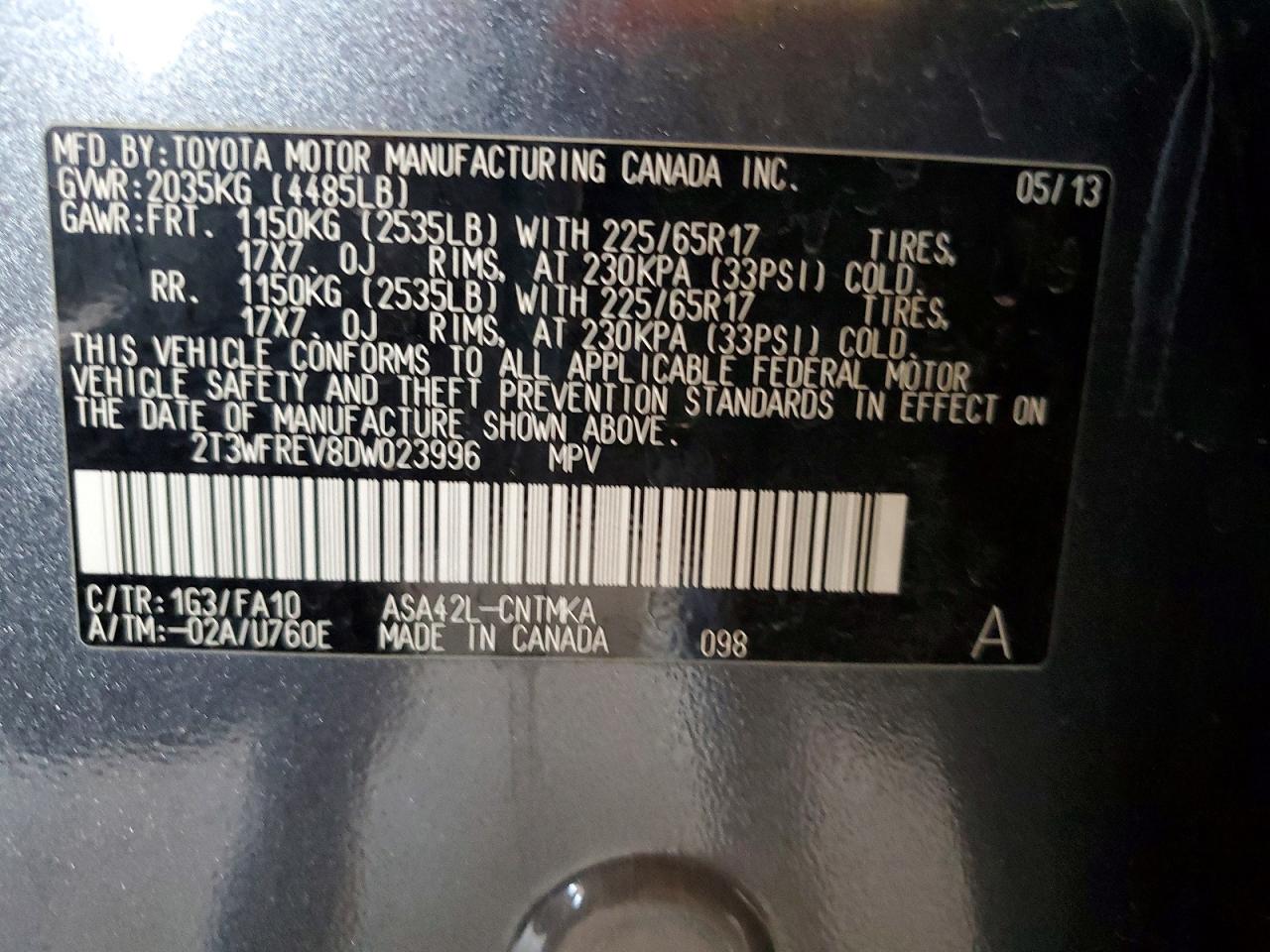 2013 Toyota Rav4 Xle Gray vin: 2T3WFREV8DW023996