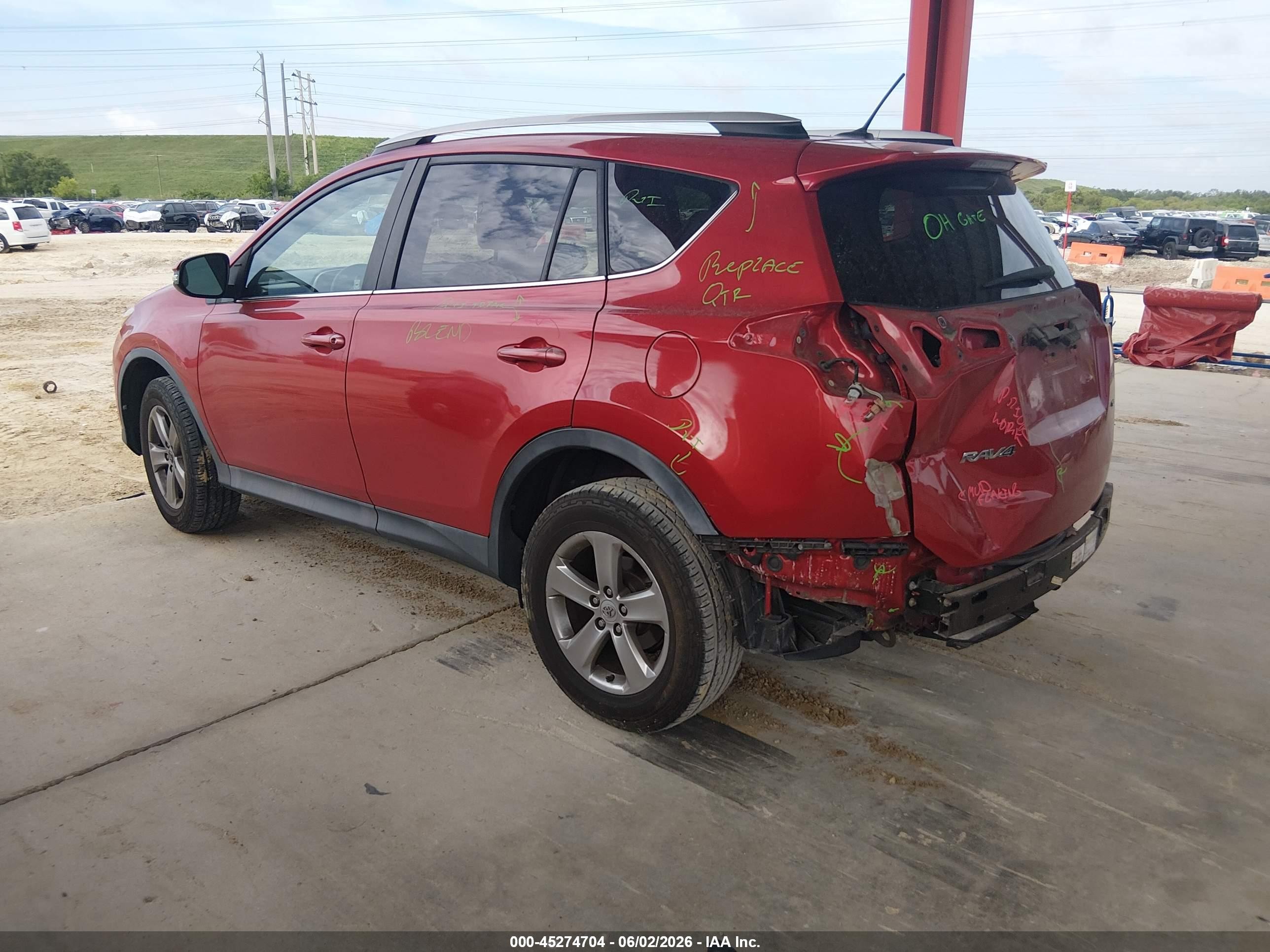 2015 Toyota Rav4 Xle Красный vin: 2T3WFREV9FW160013