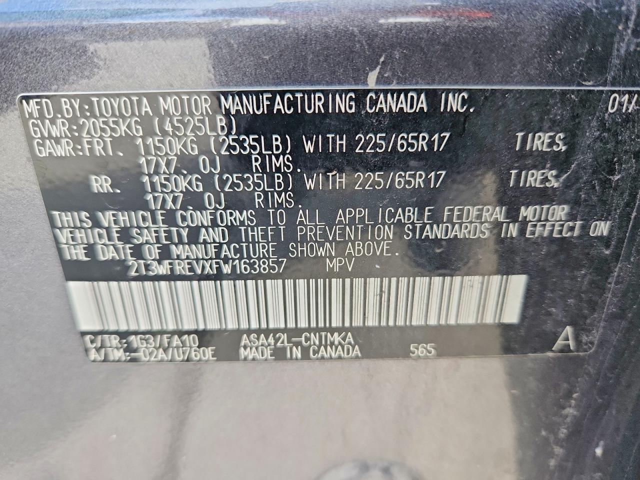 2015 Toyota Rav4 Xle Gray vin: 2T3WFREVXFW163857