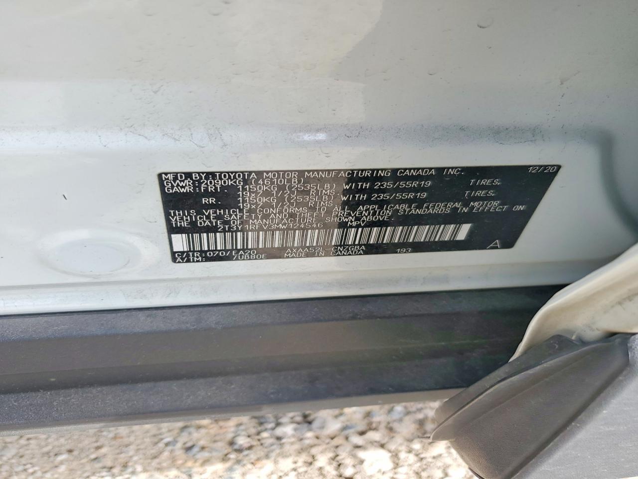 2021 Toyota Rav4 Limited White vin: 2T3Y1RFV3MW124546