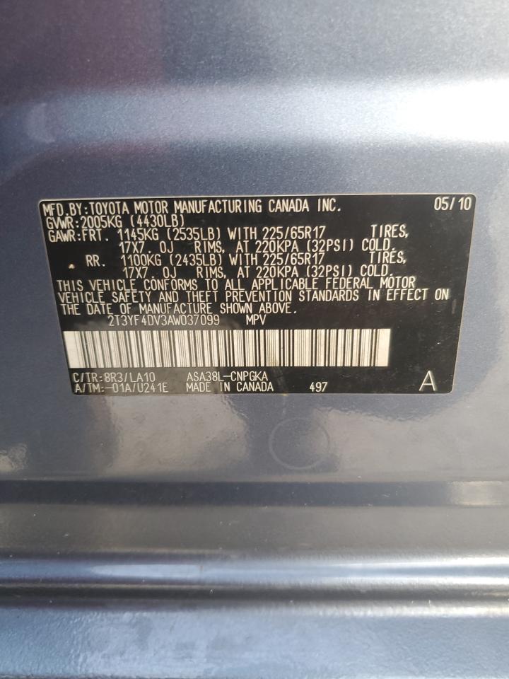 2010 Toyota Rav4 Limited Blue vin: 2T3YF4DV3AW037099
