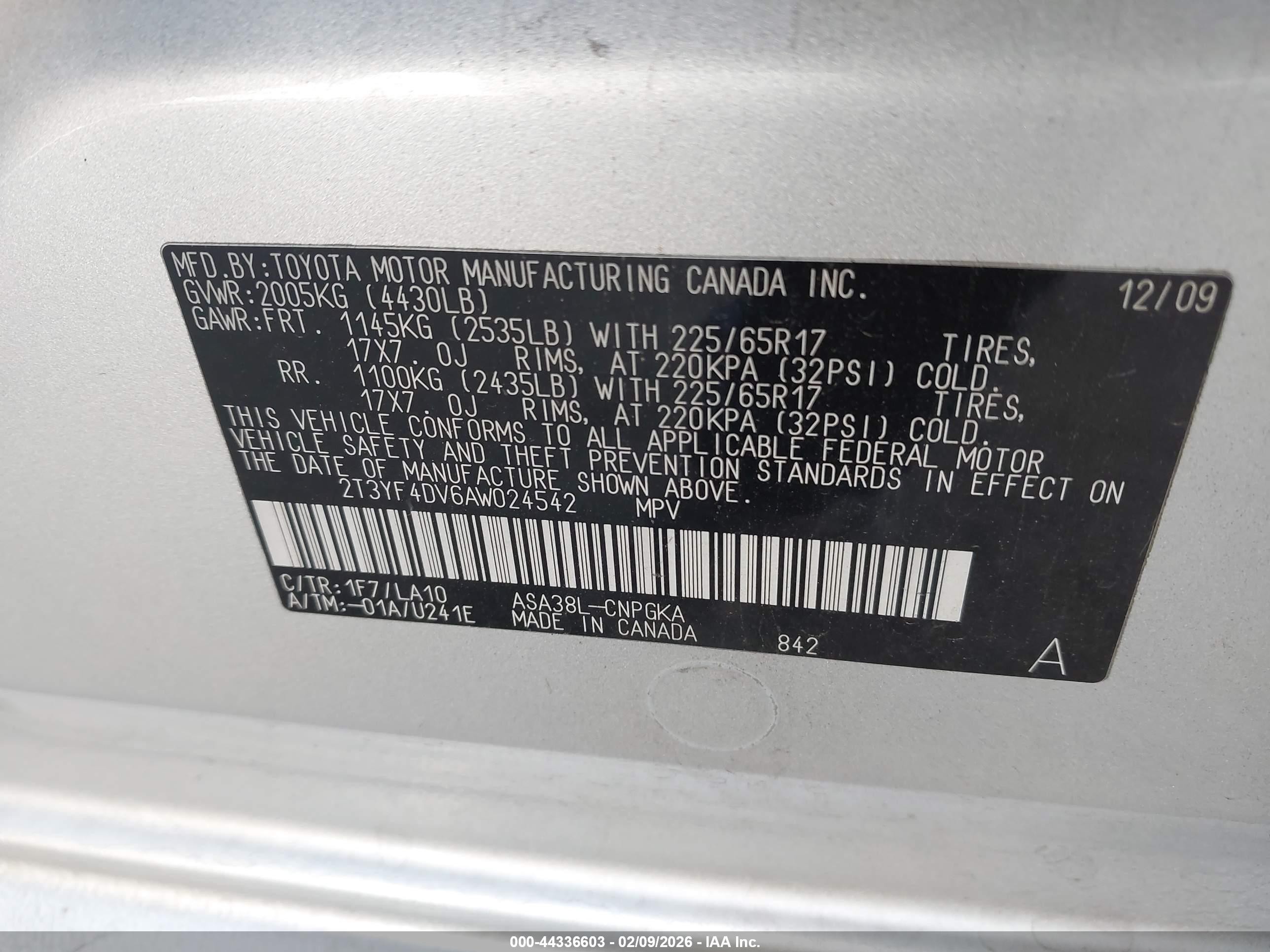 2010 Toyota Rav4 Limited Серебряный vin: 2T3YF4DV6AW024542