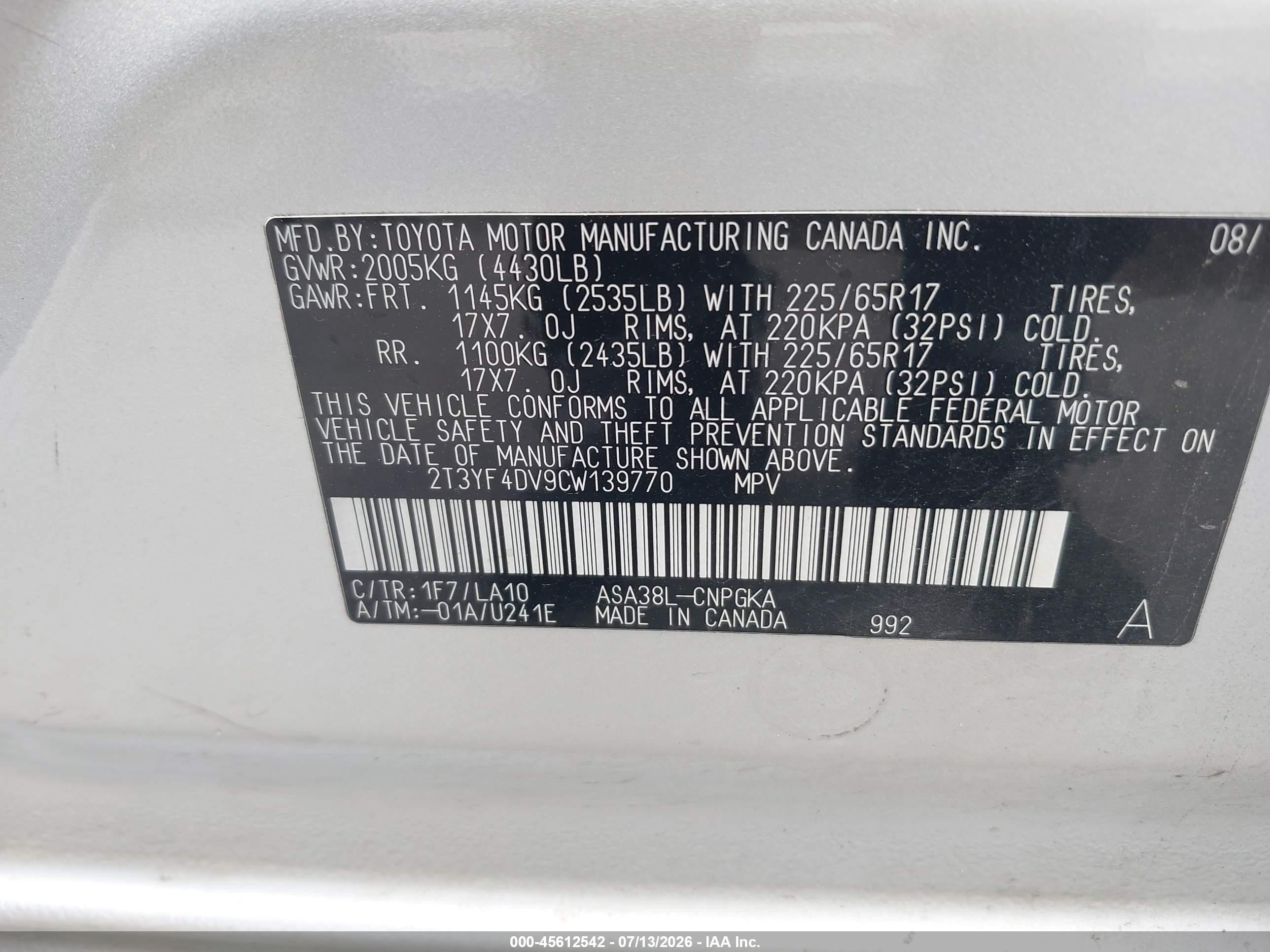 2012 Toyota Rav4 Limited Silver vin: 2T3YF4DV9CW139770