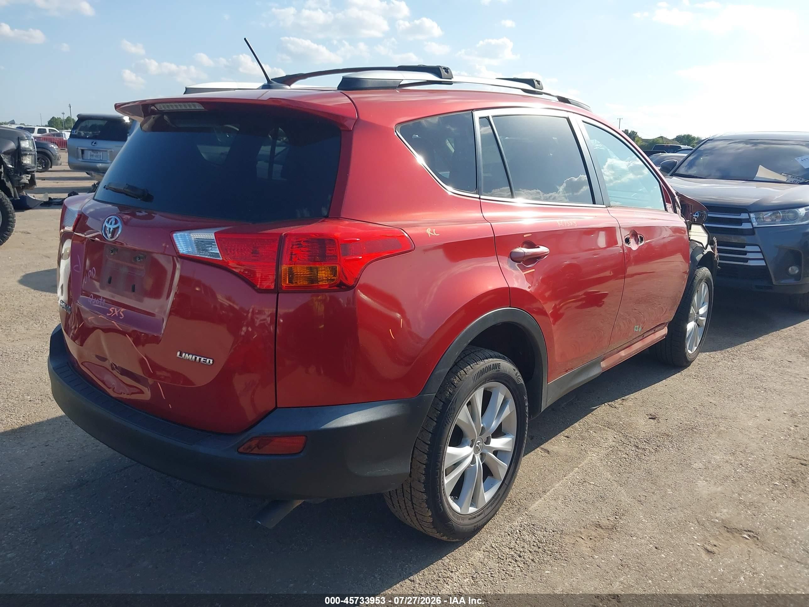 2014 Toyota Rav4 Limited Red vin: 2T3YFREV0EW090523