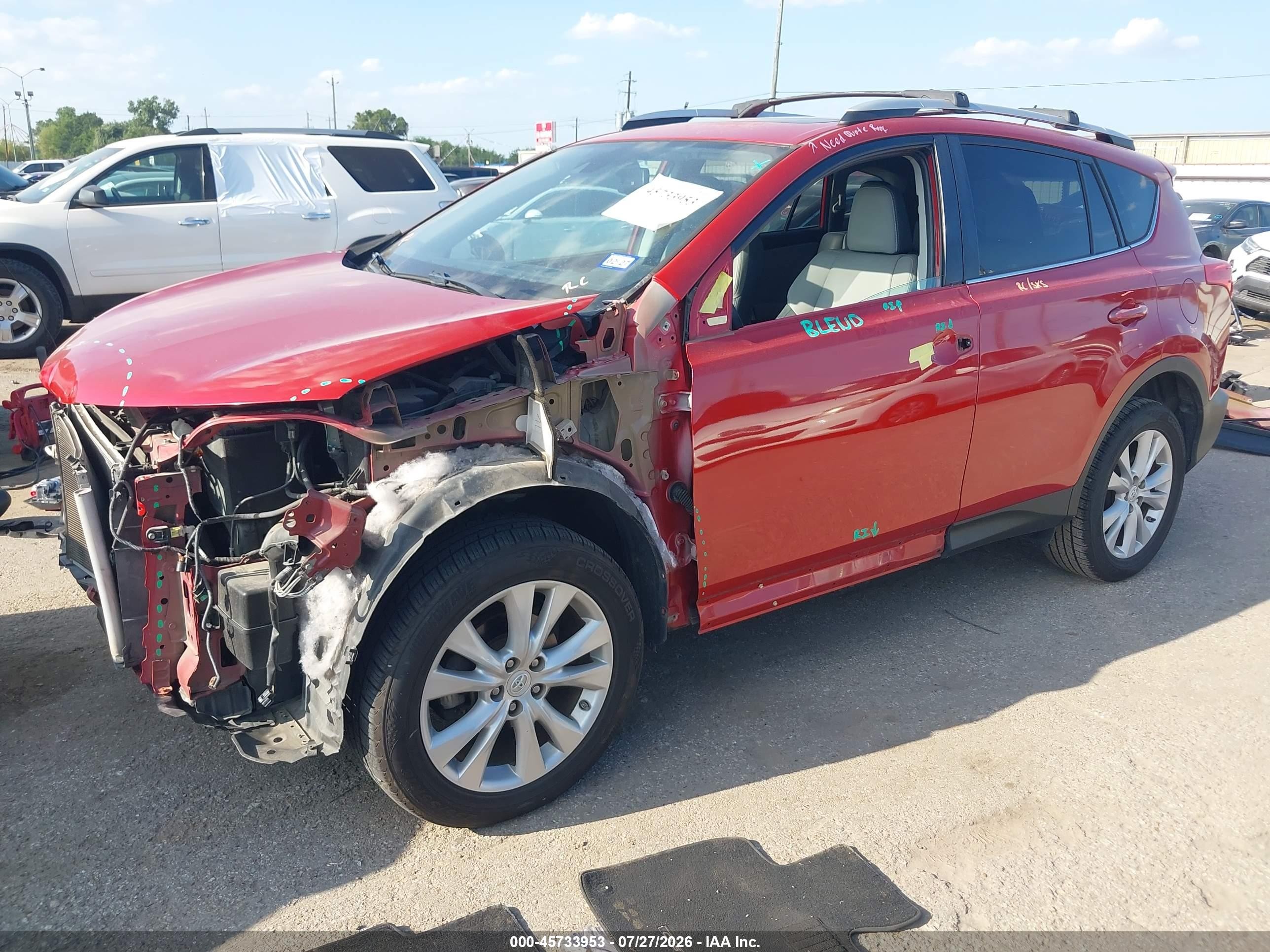 2014 Toyota Rav4 Limited Red vin: 2T3YFREV0EW090523